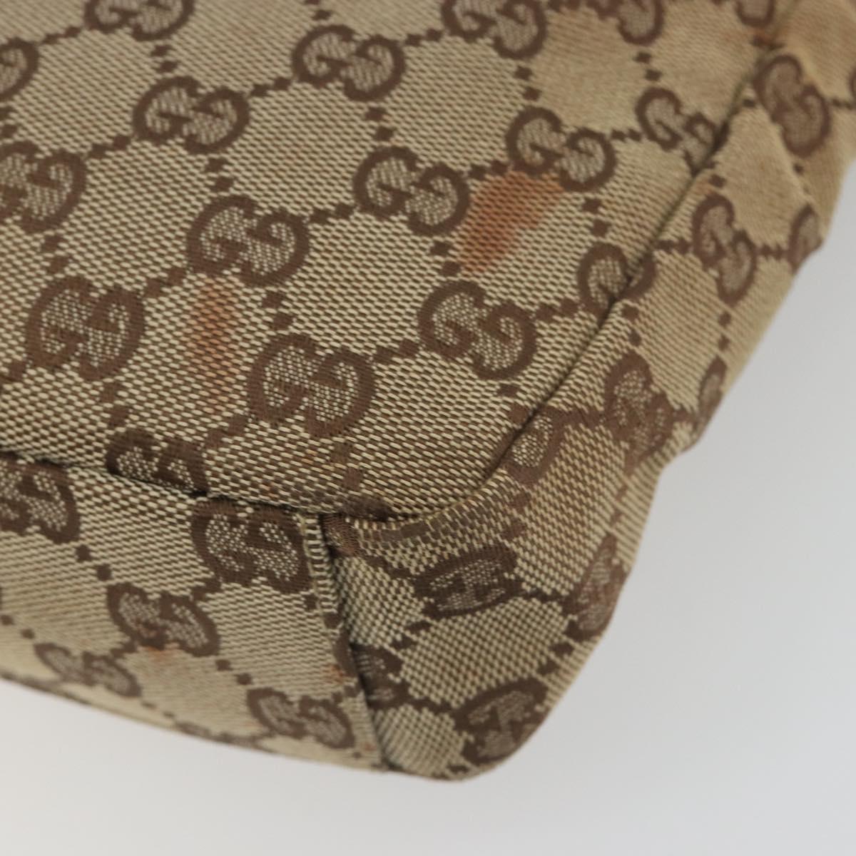 GUCCI GG Canvas Shoulder Bag Beige Silver 35098 Auth 194248