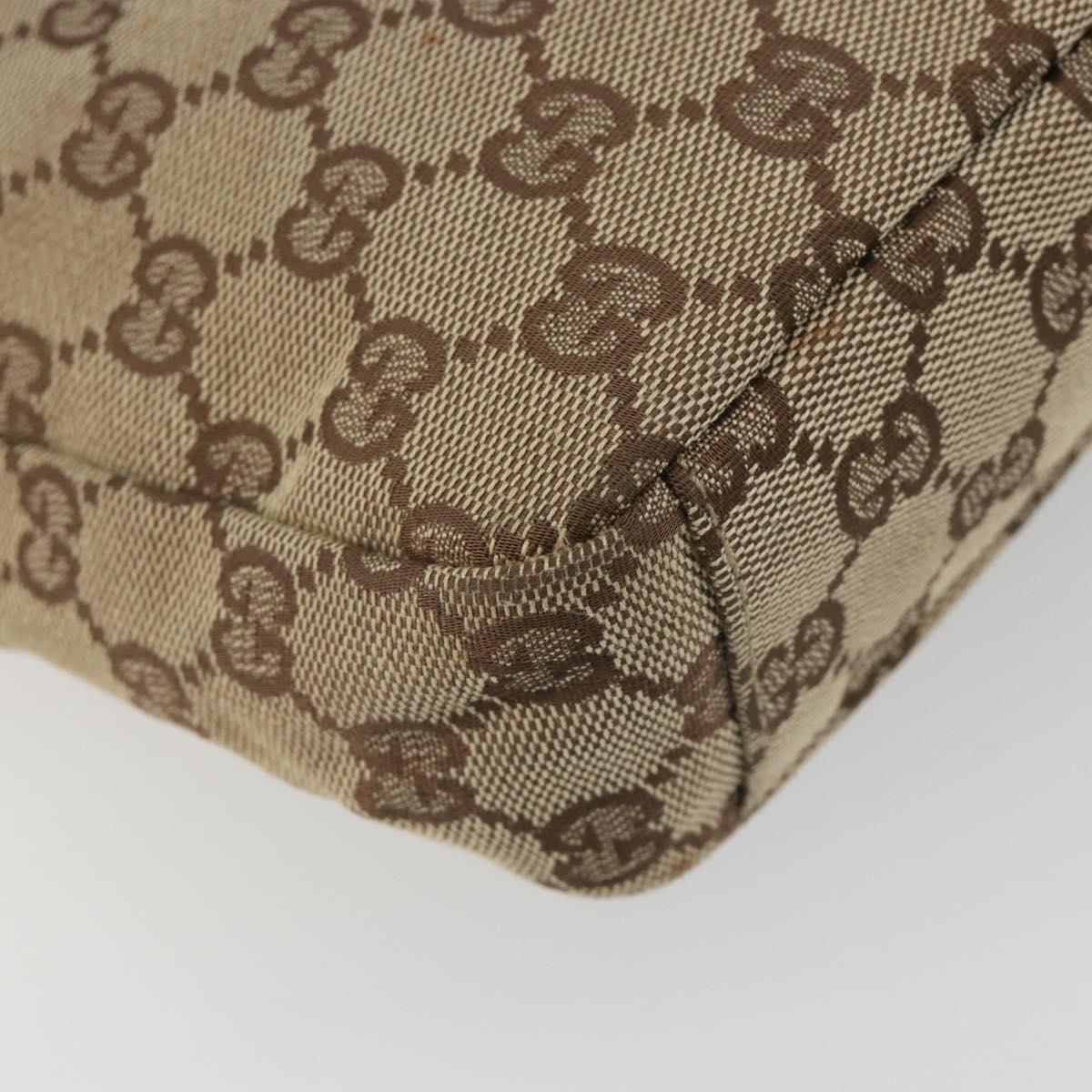 GUCCI GG Canvas Shoulder Bag Beige Silver 35098 Auth 194248