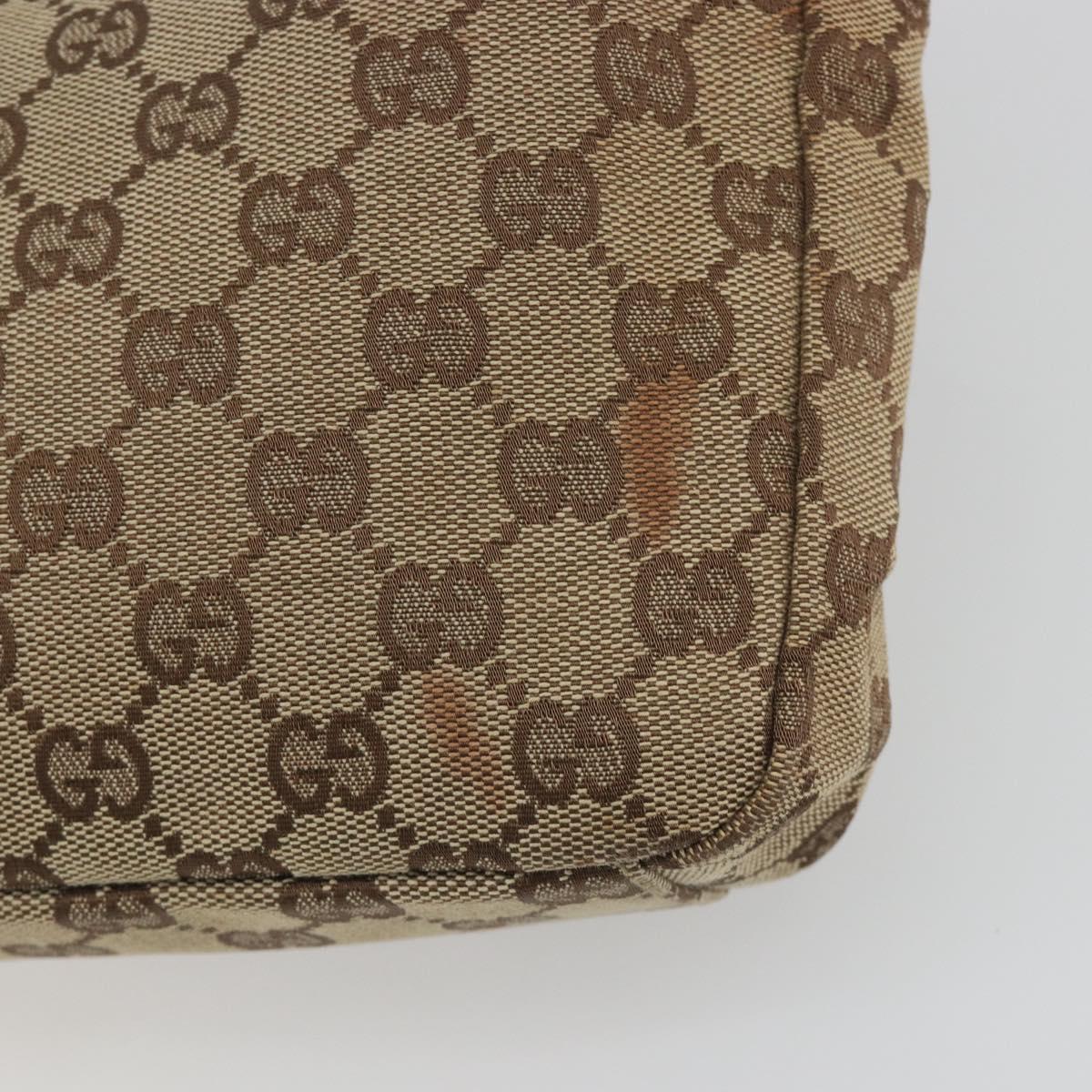 GUCCI GG Canvas Shoulder Bag Beige Silver 35098 Auth 194248