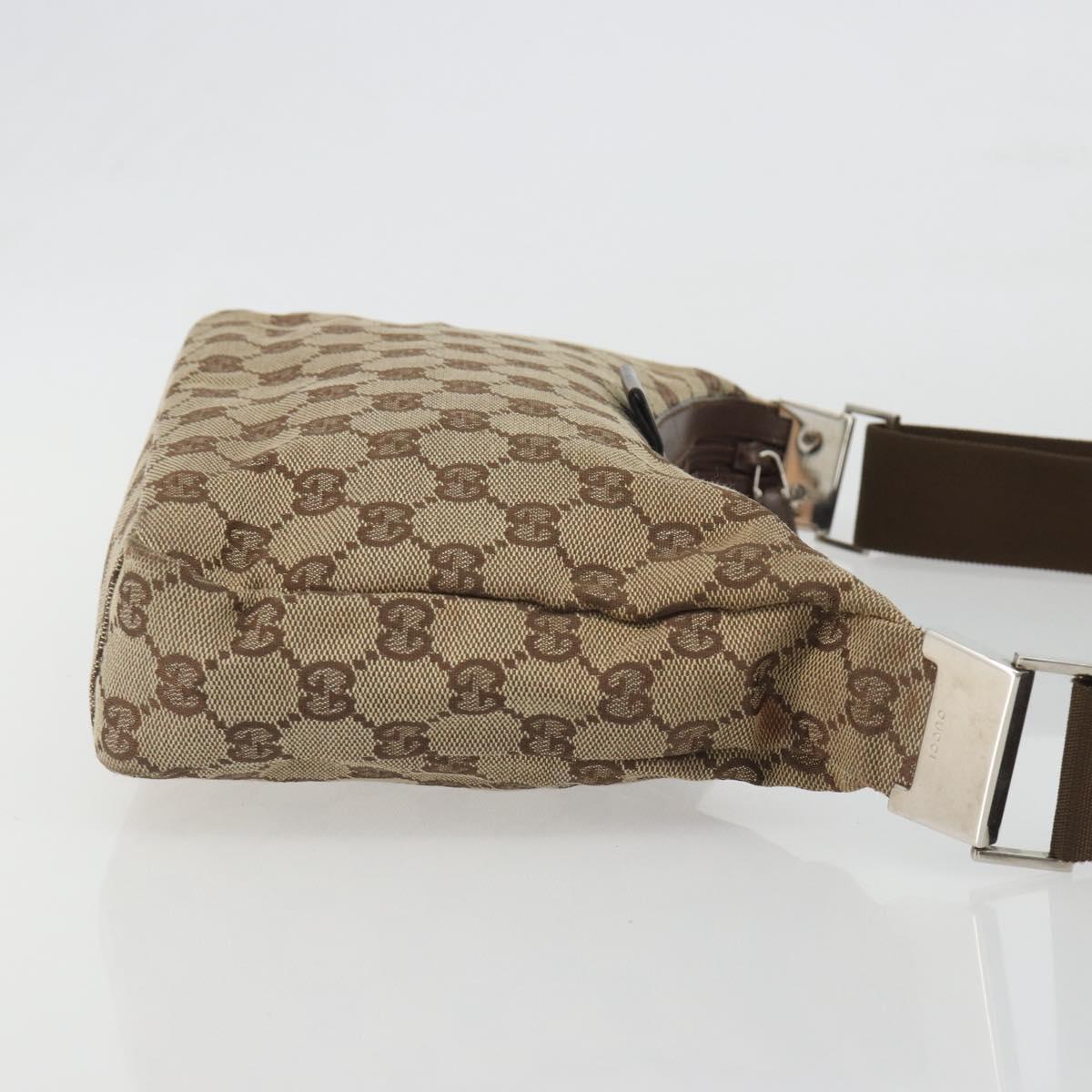 GUCCI GG Canvas Shoulder Bag Beige Silver 35098 Auth 194248