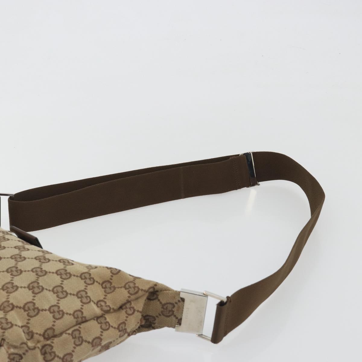 GUCCI GG Canvas Shoulder Bag Beige Silver 35098 Auth 194248
