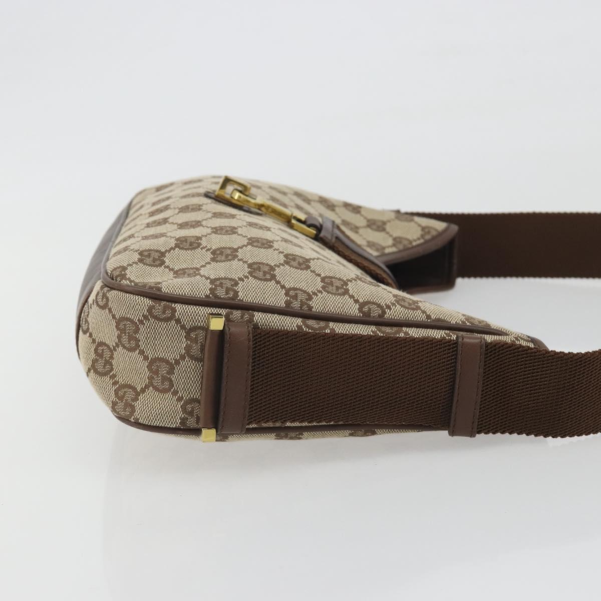 GUCCI GG Canvas Shoulder Bag Beige Gold 92736 Auth 194249V