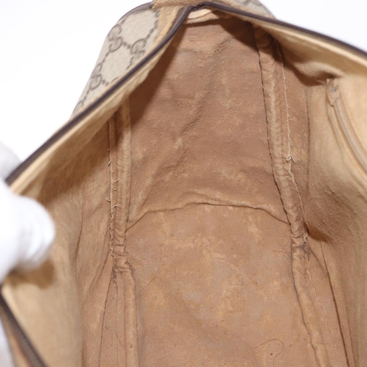 GUCCI GG Supreme Web Sherry Line Hand Bag PVC Beige Gold 39 02 041 Auth 194253