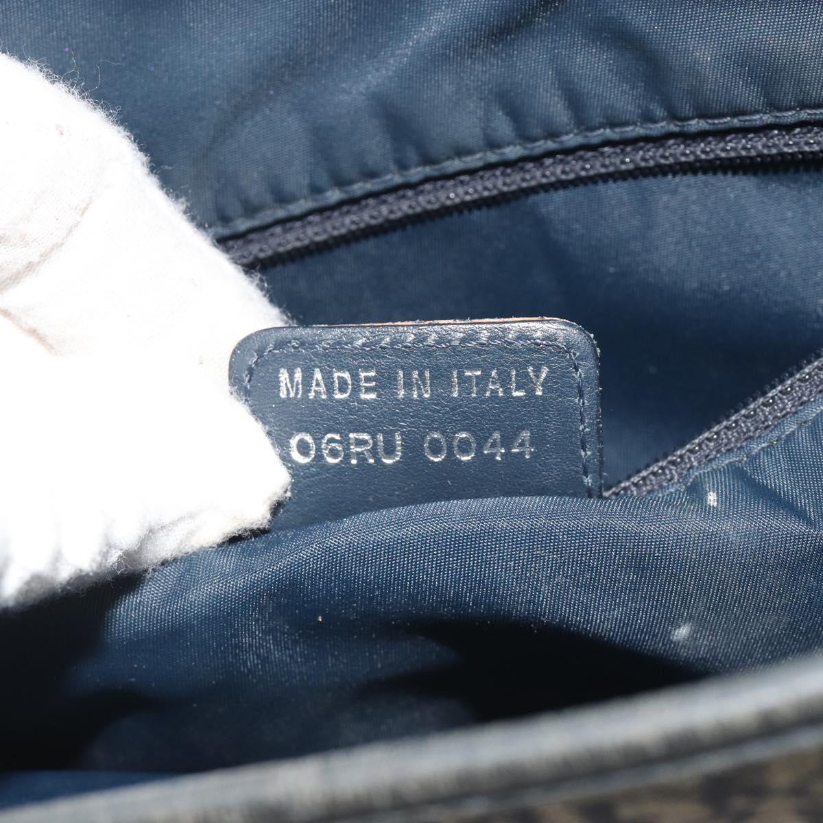 Christian Dior Trotter Canvas Tote Bag Navy Silver Auth 194263