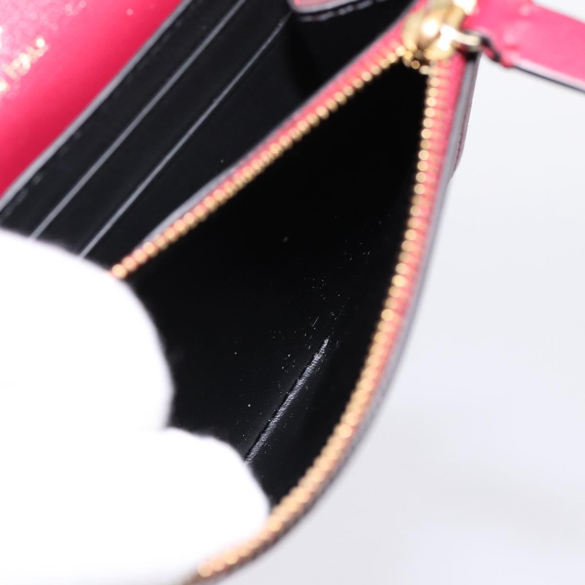 CARTIER PANTHERE Coin Purse Leather Bordeaux Gold Tone Auth 194267M