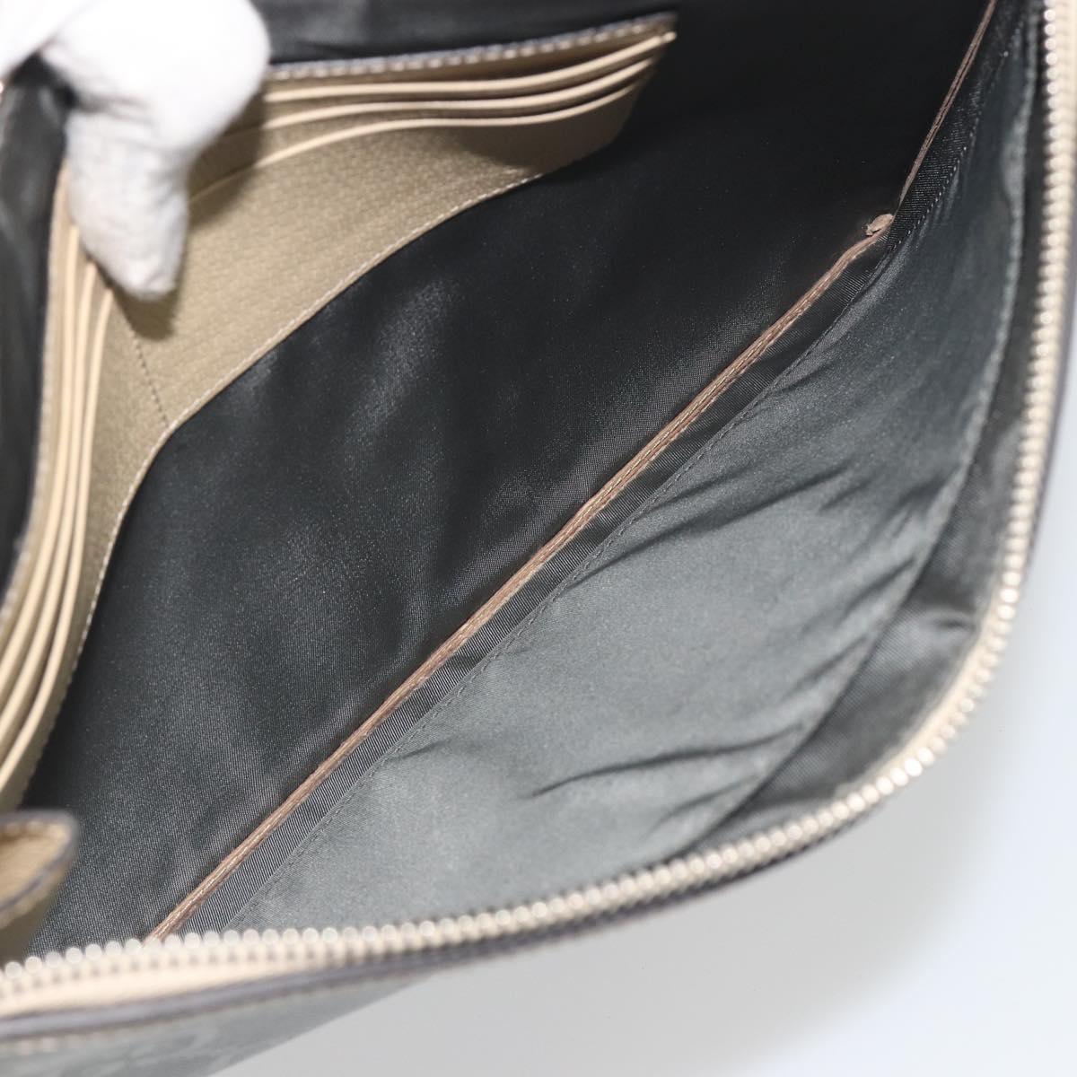 GUCCI GG Emboss Clutch Bag Canvas Gray Silver 625598 525040 Auth 194270A