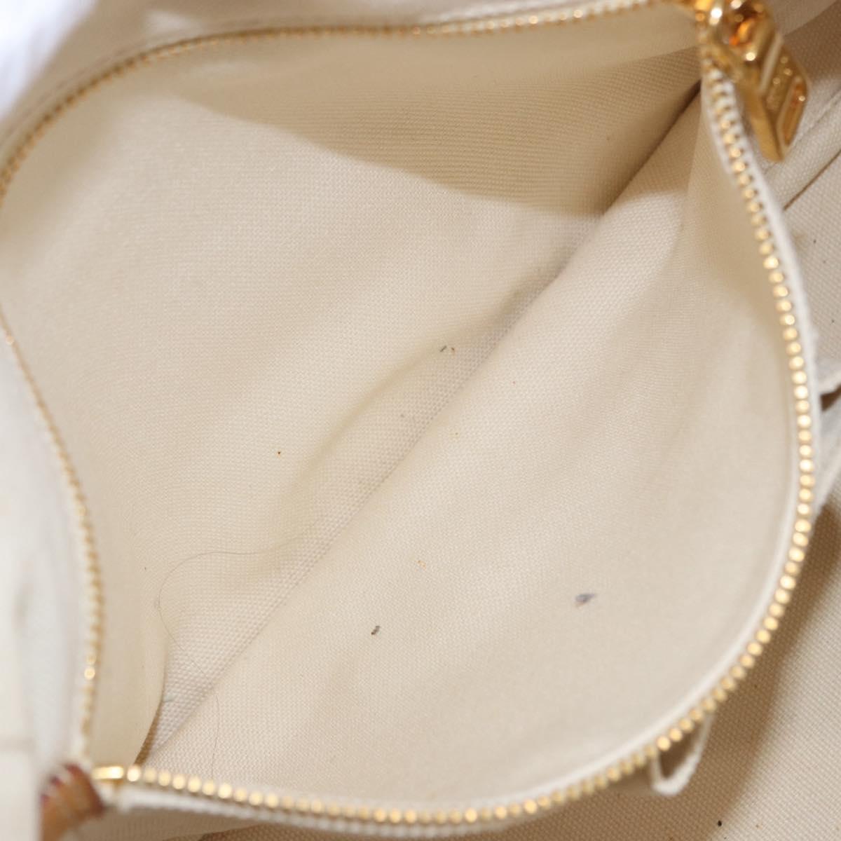 PRADA Canapa GM Tote Bag Straw Beige Gold Auth 194284