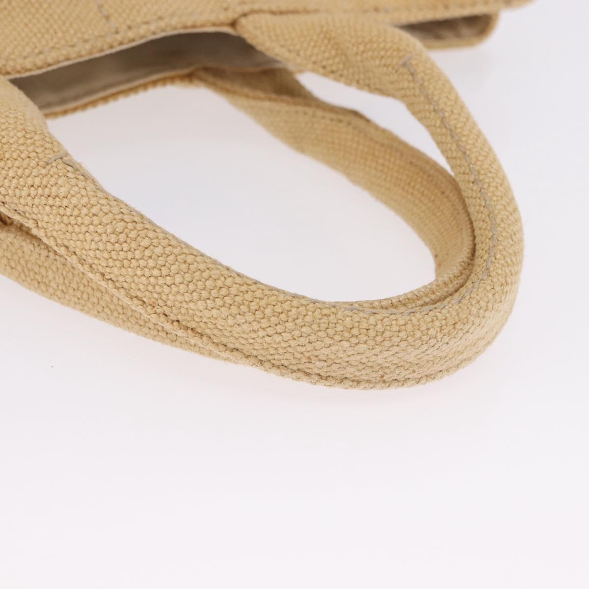 PRADA Canapa GM Tote Bag Straw Beige Gold Auth 194284