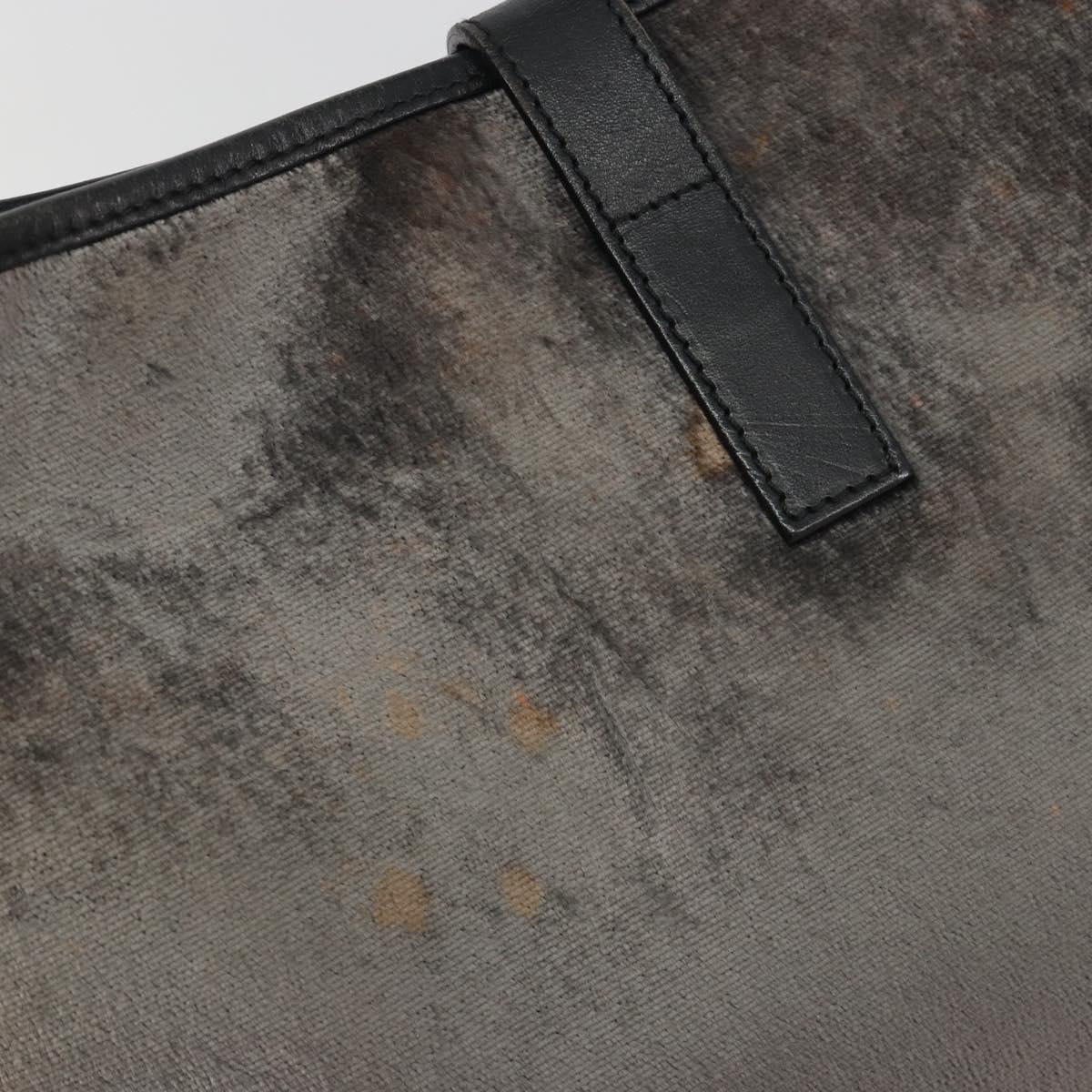 GUCCI Jackie Shoulder Bag Velor Gray Silver 001 3306 Auth 194285