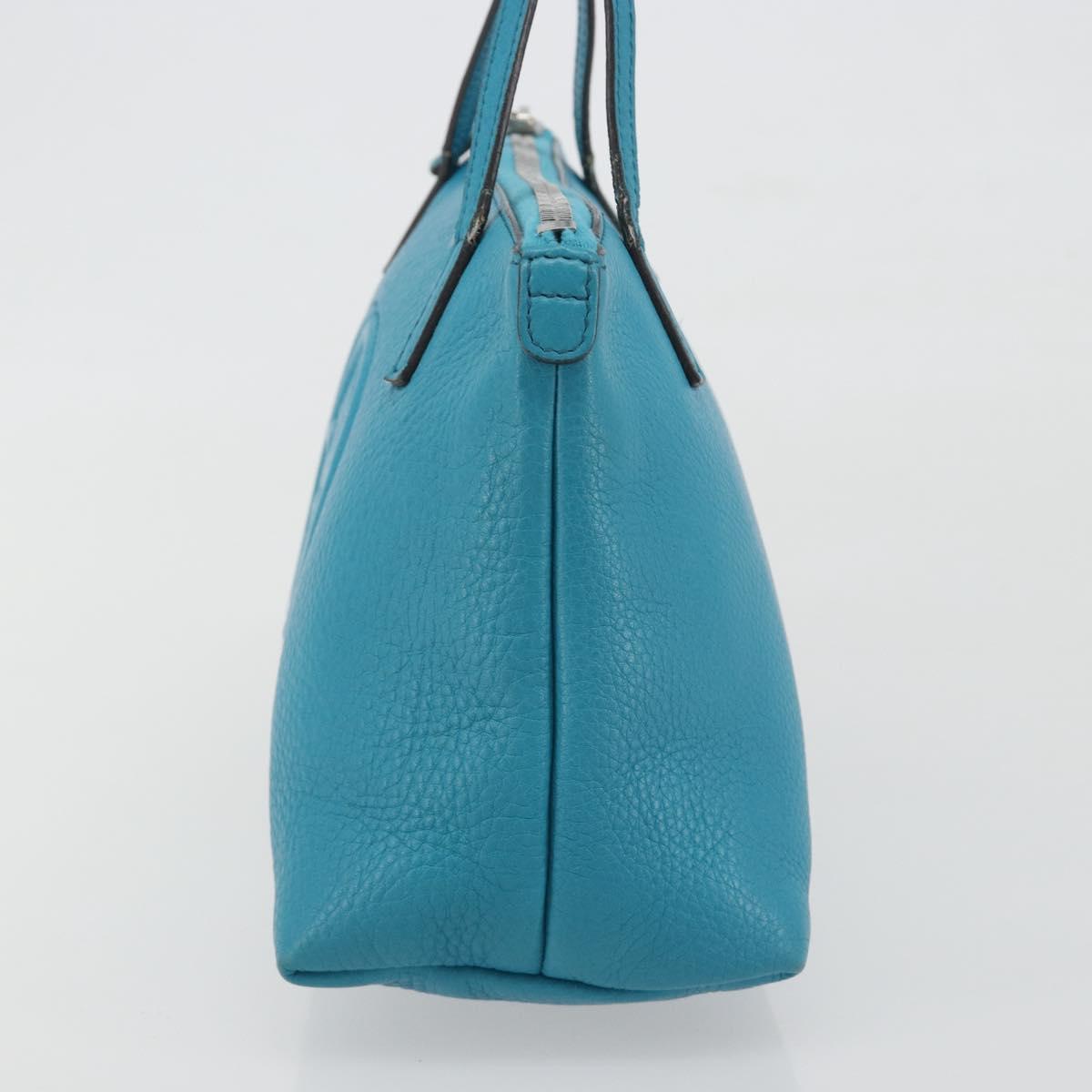 GUCCI Soho Hand Bag Leather Blue Silver 340618 Auth 194286A