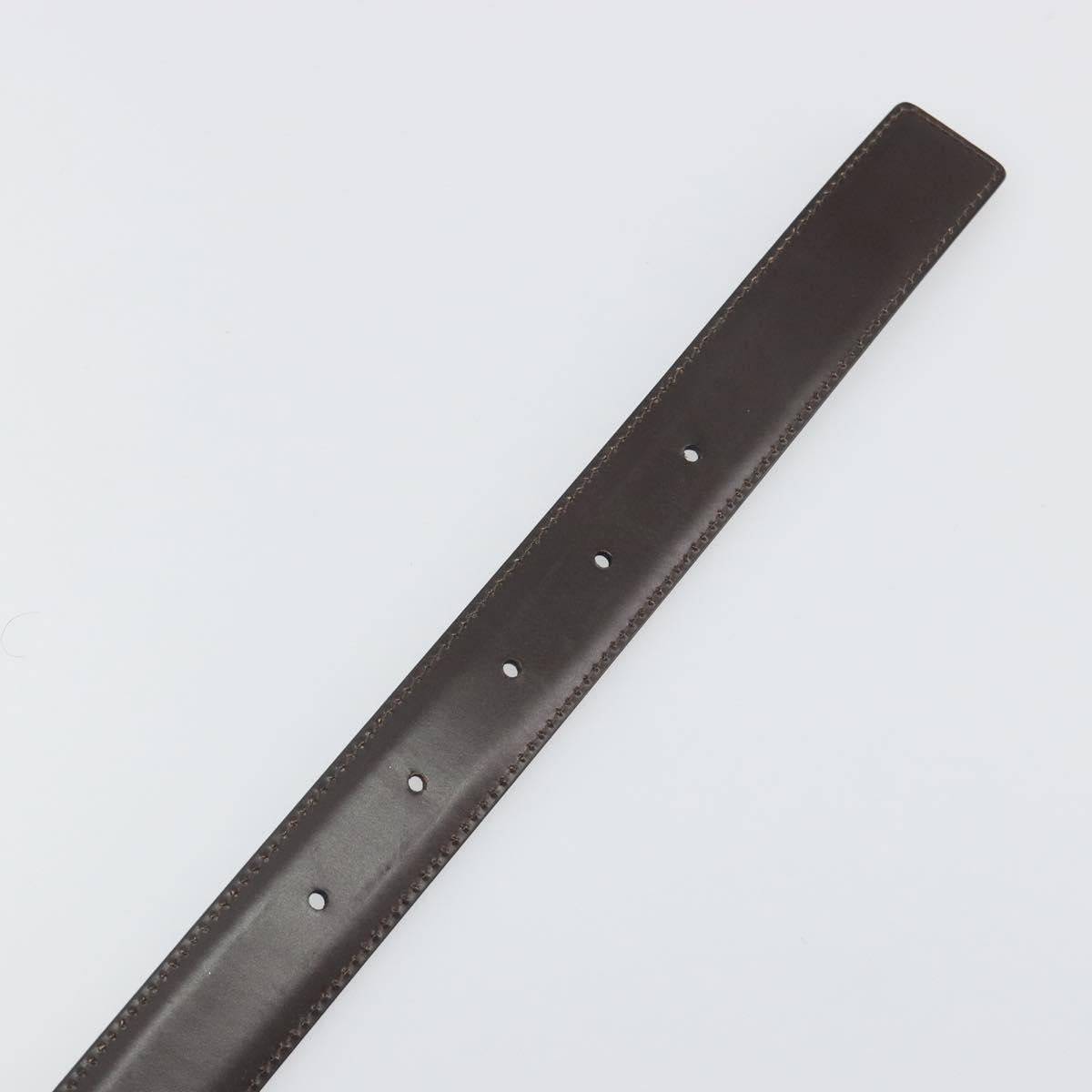 Salvatore Ferragamo Gancini Belt Leather 43.3"" Black Silver Auth 194287A