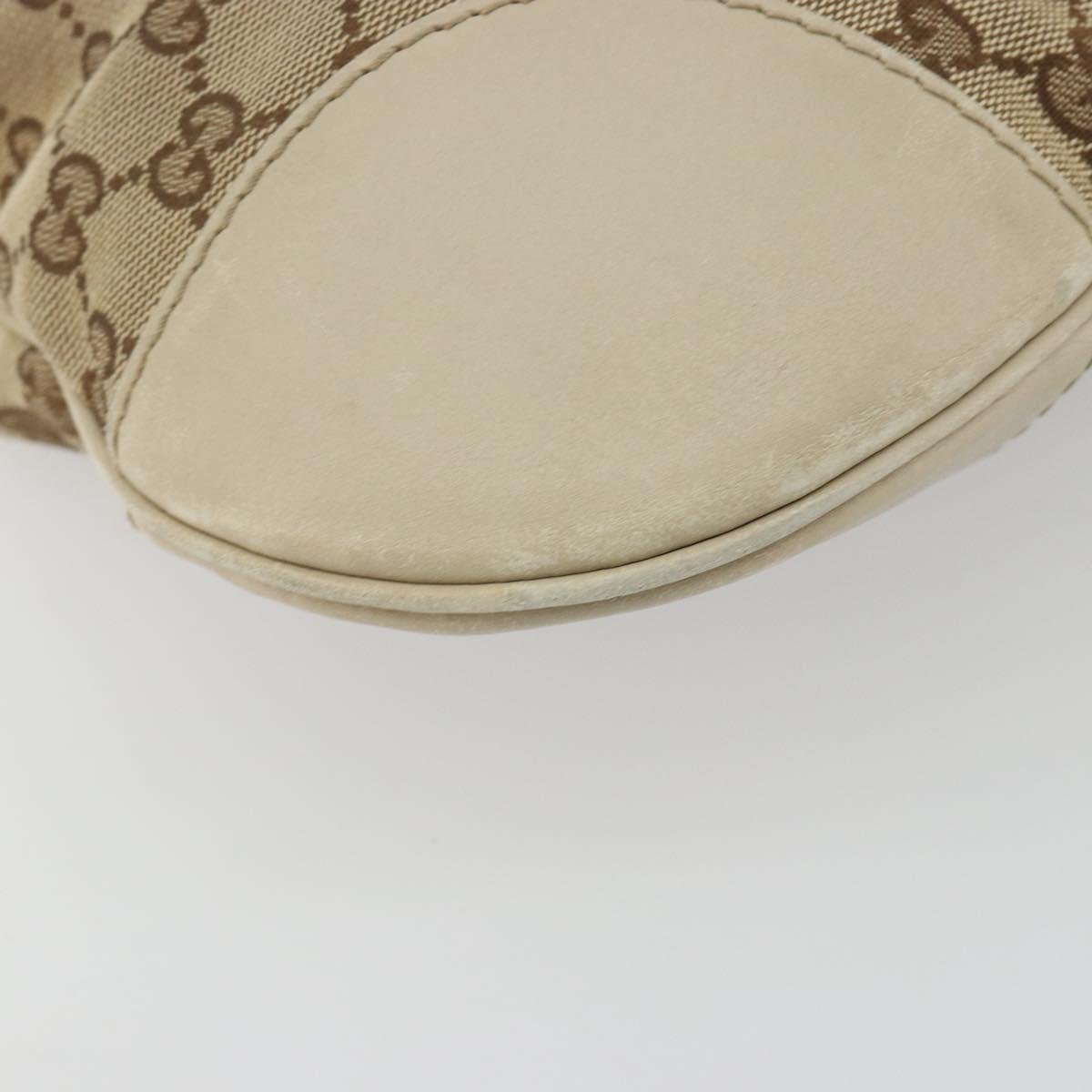 GUCCI GG Canvas Web Sherry Line Shoulder Bag Beige Gold 257065 Auth 194292
