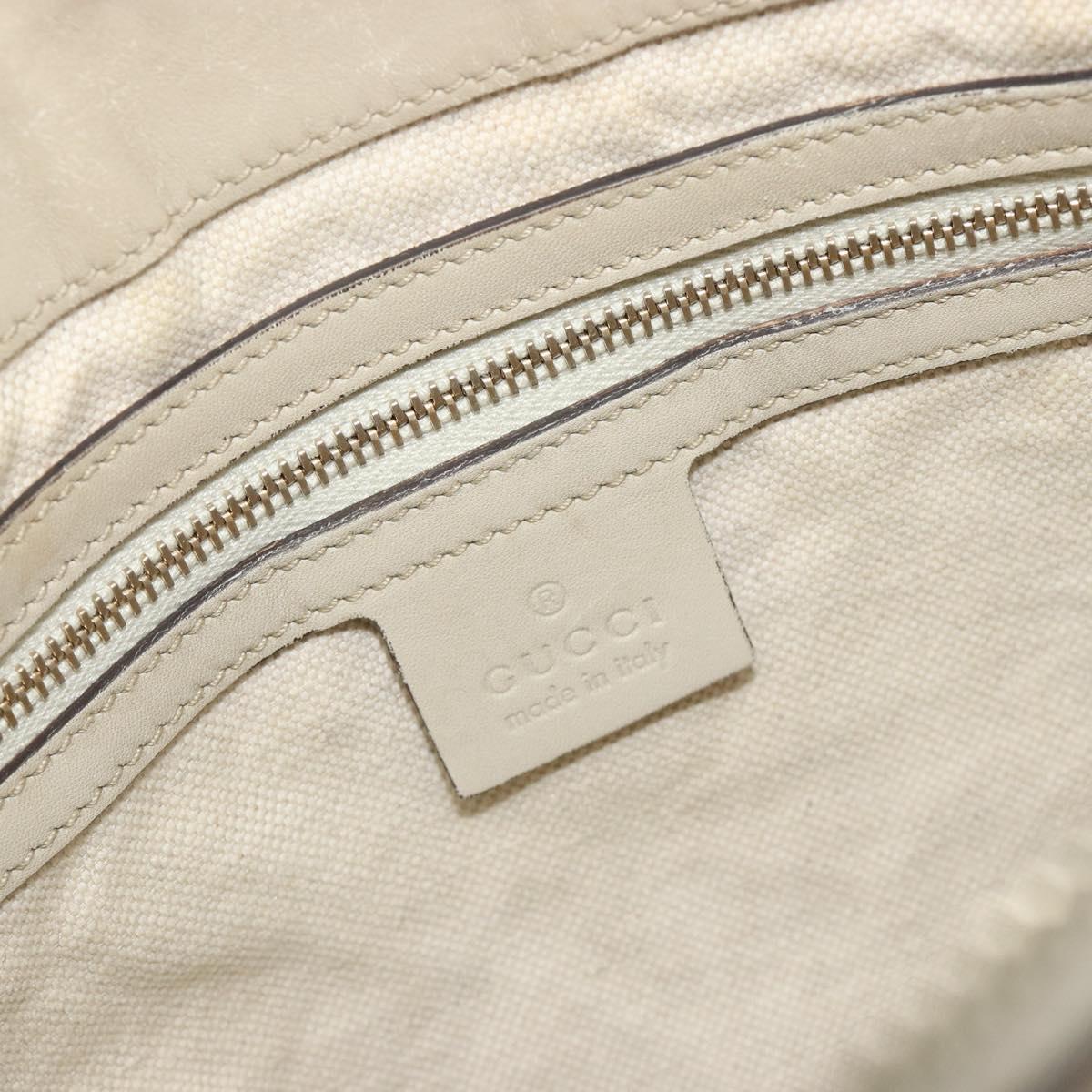 GUCCI GG Canvas Web Sherry Line Shoulder Bag Beige Gold 257065 Auth 194292
