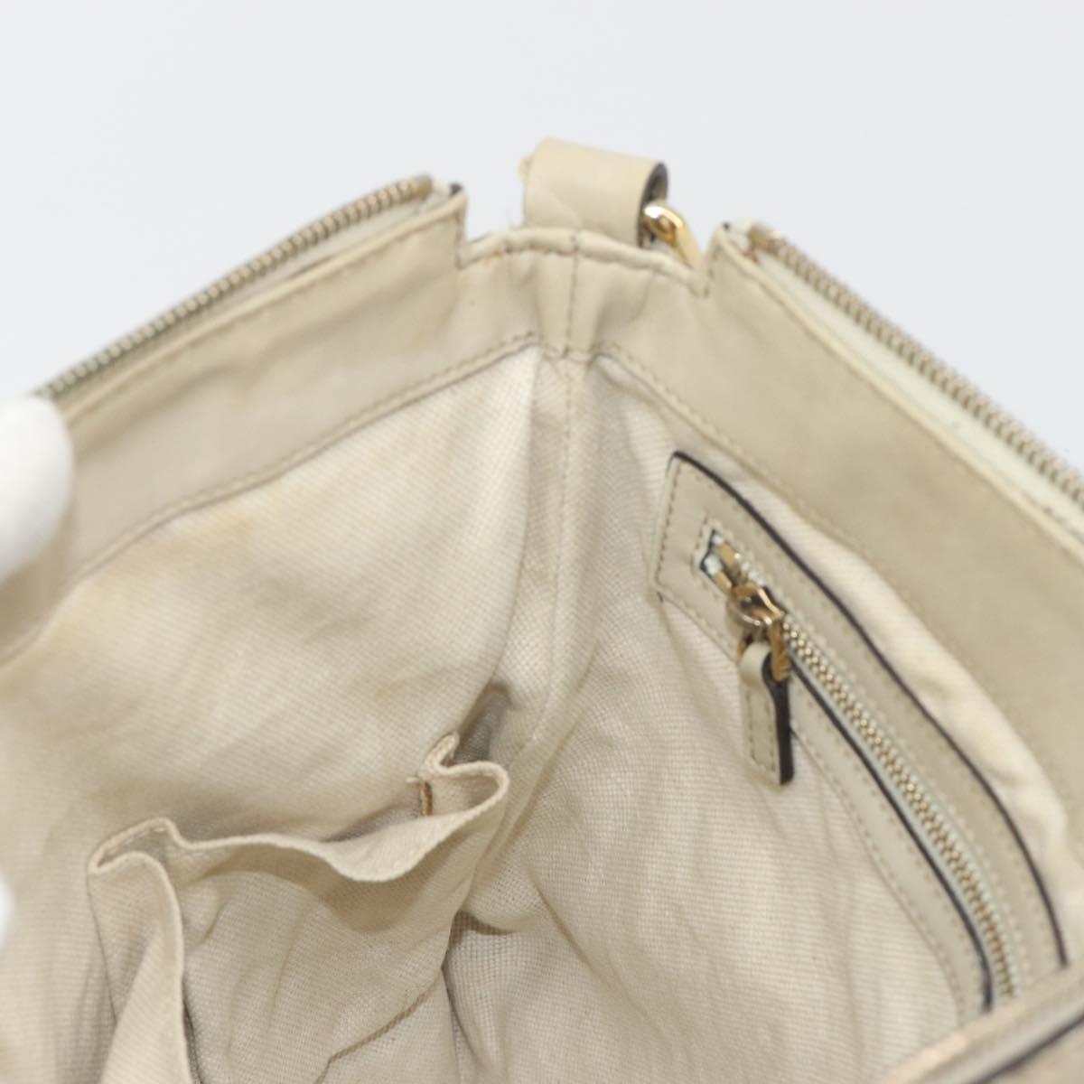 GUCCI GG Canvas Web Sherry Line Shoulder Bag Beige Gold 257065 Auth 194292