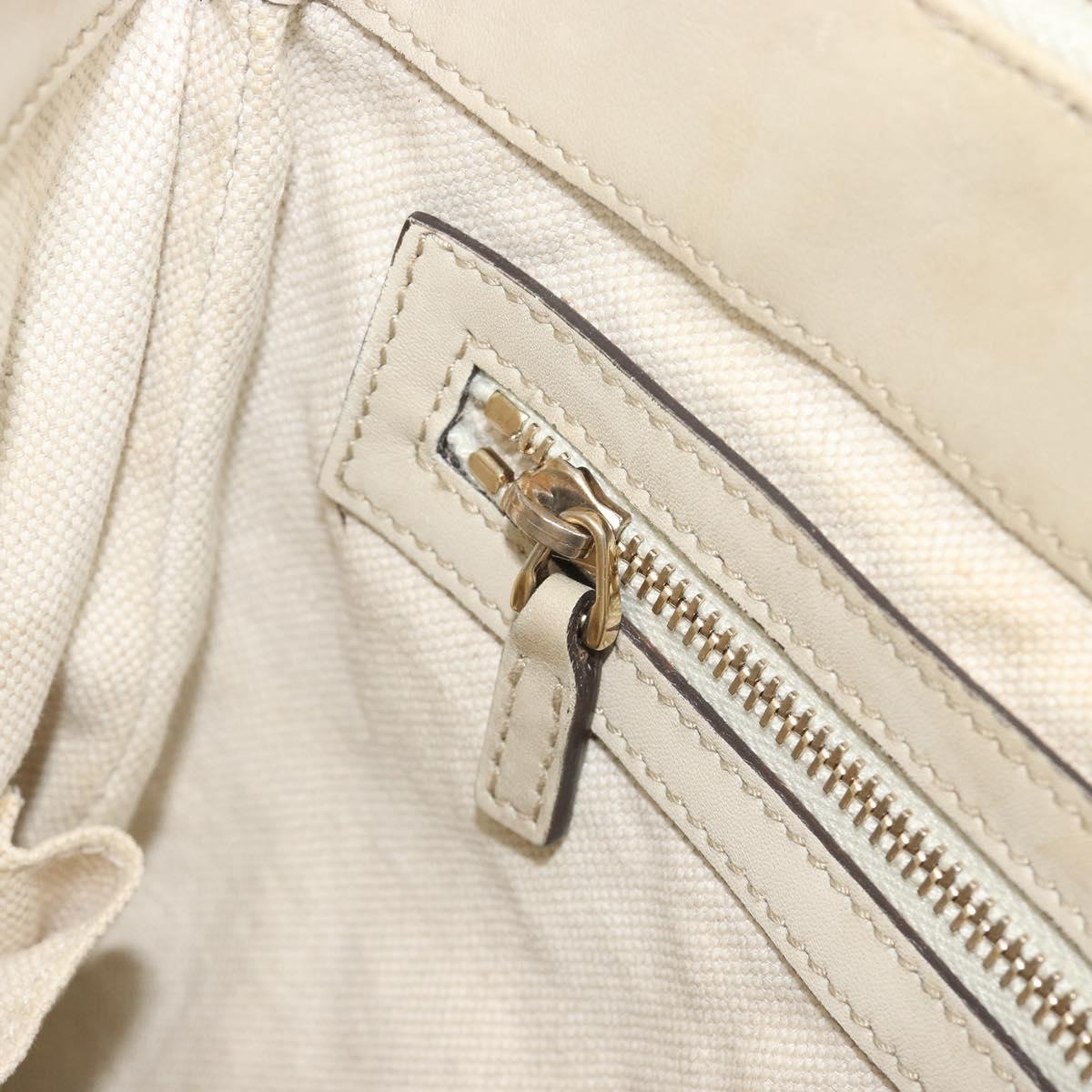 GUCCI GG Canvas Web Sherry Line Shoulder Bag Beige Gold 257065 Auth 194292