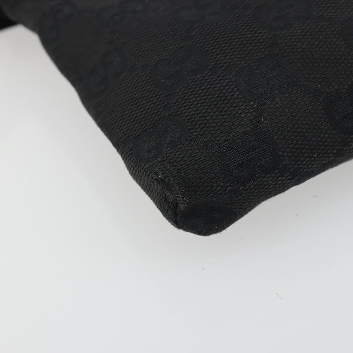 GUCCI GG Canvas Waist Bag Black Silver 28566 Auth 194295