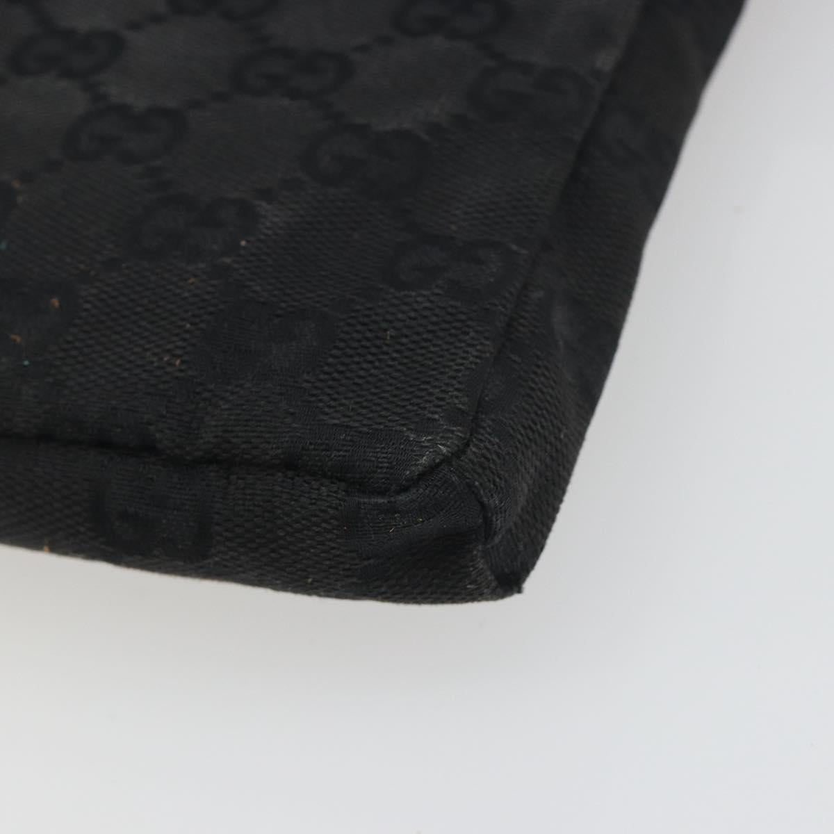 GUCCI GG Canvas Waist Bag Black Silver 28566 Auth 194295