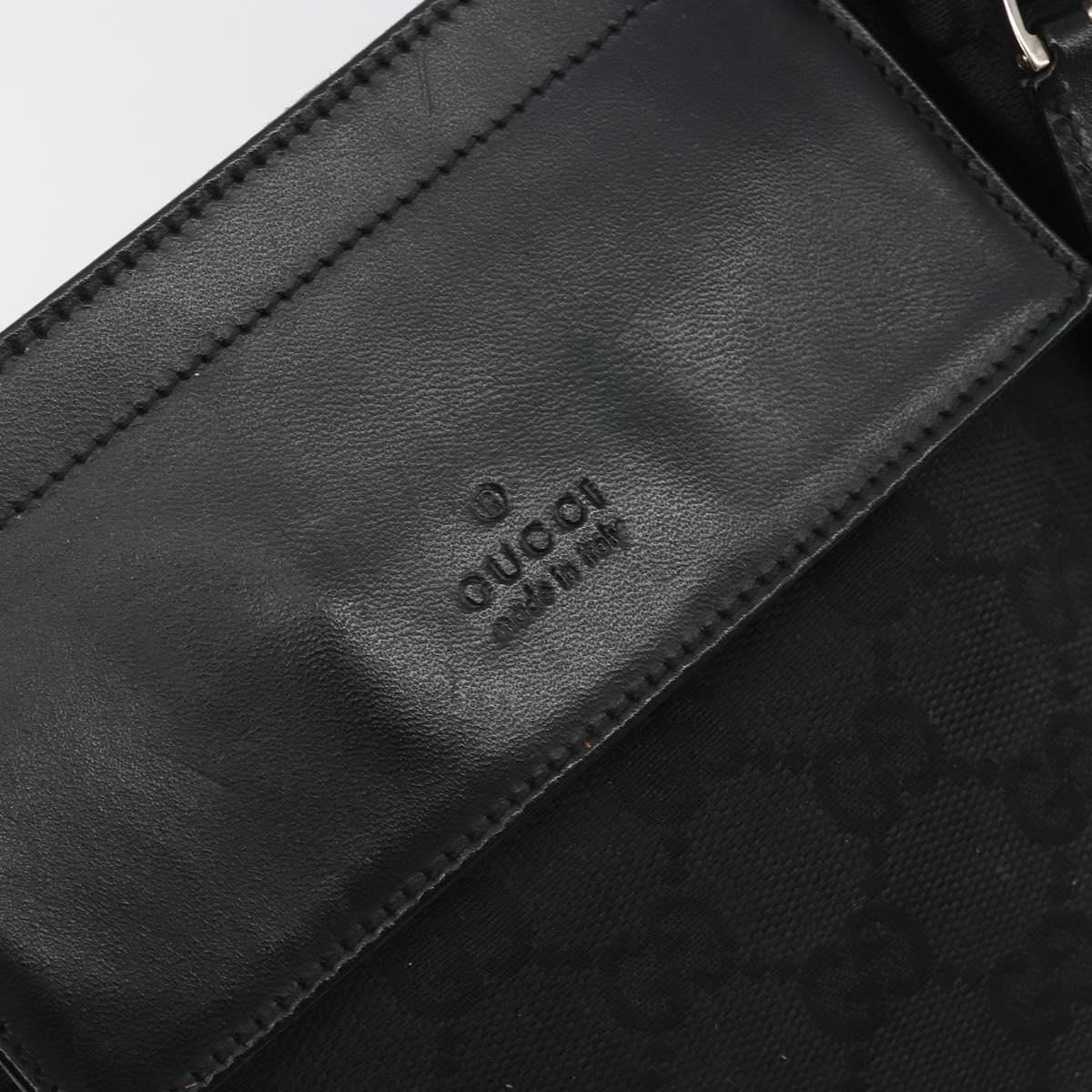 GUCCI GG Canvas Waist Bag Black Silver 28566 Auth 194295
