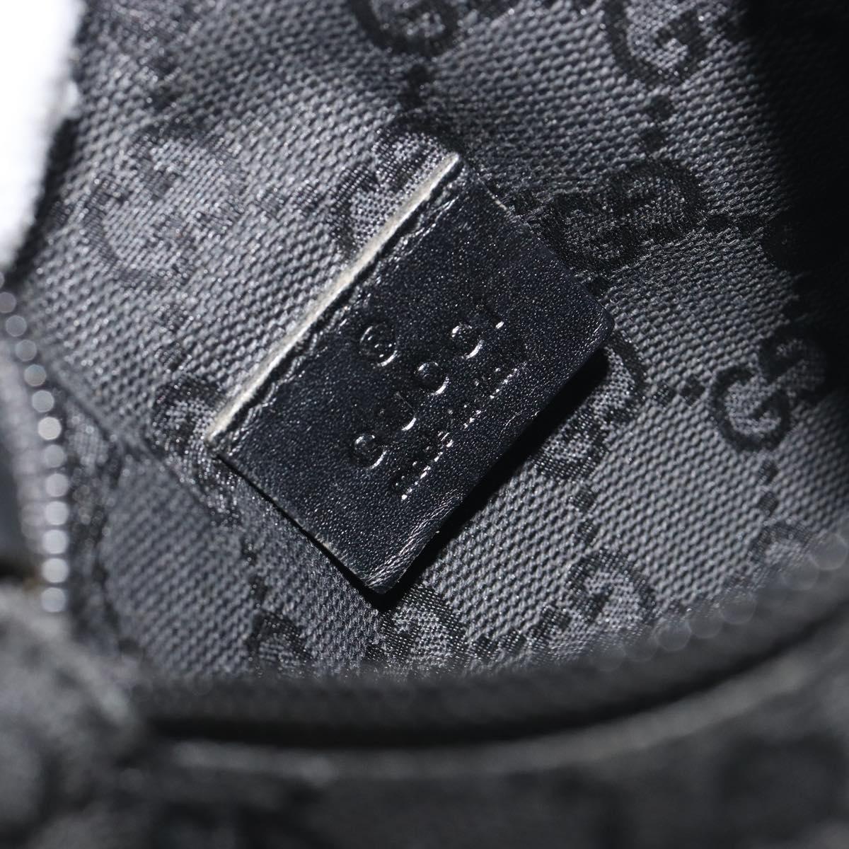 GUCCI GG Canvas Waist Bag Black Silver 28566 Auth 194295