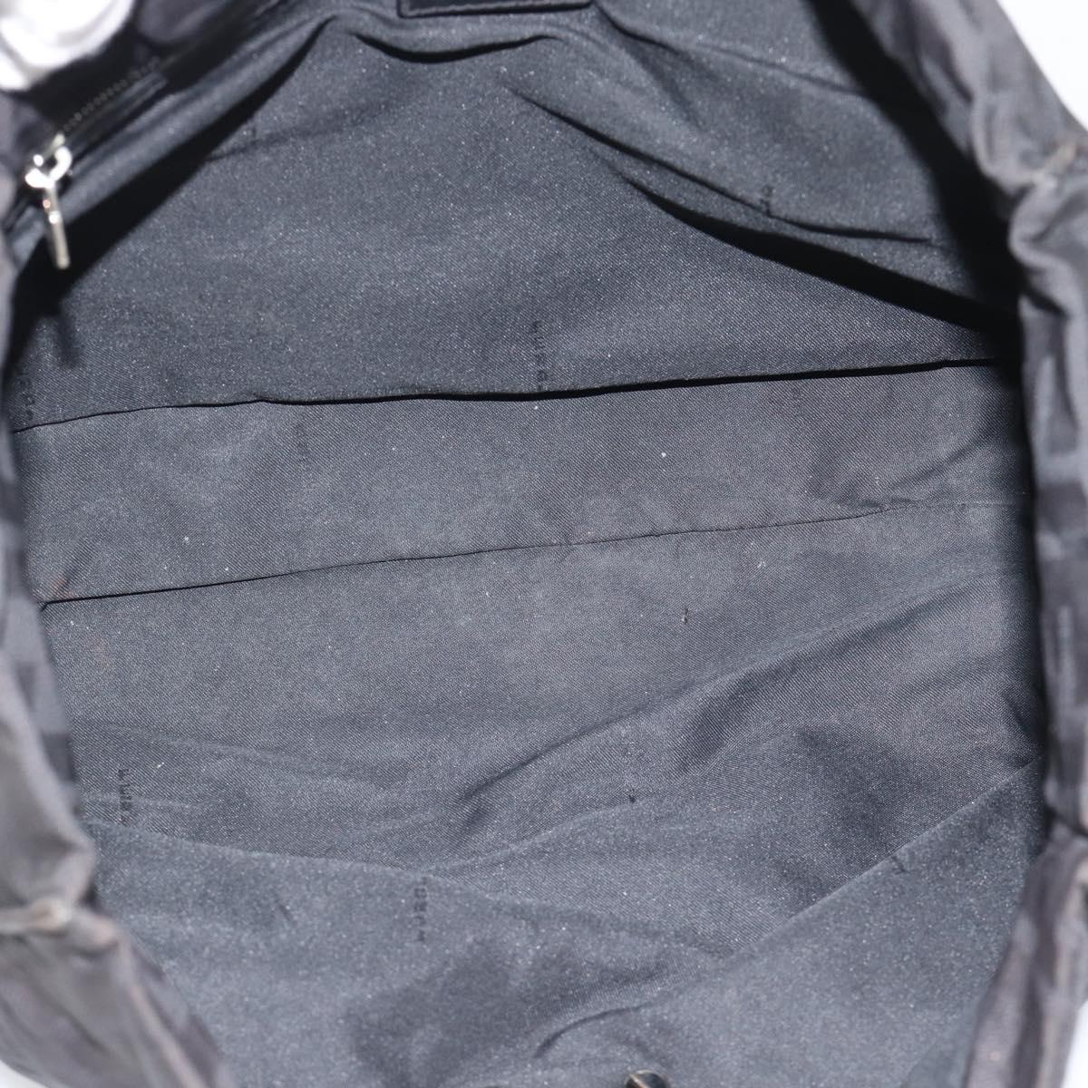FENDI Zucca Canvas Tote Bag Black Silver Auth 194305