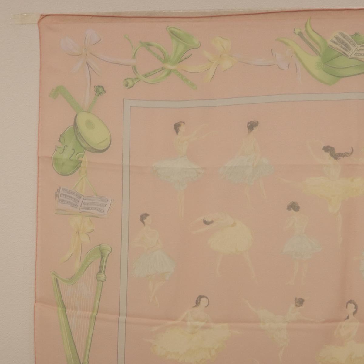 HERMES Carre 90 Scarf ”LES DANSEUSES” Silk Pink Auth 194306M