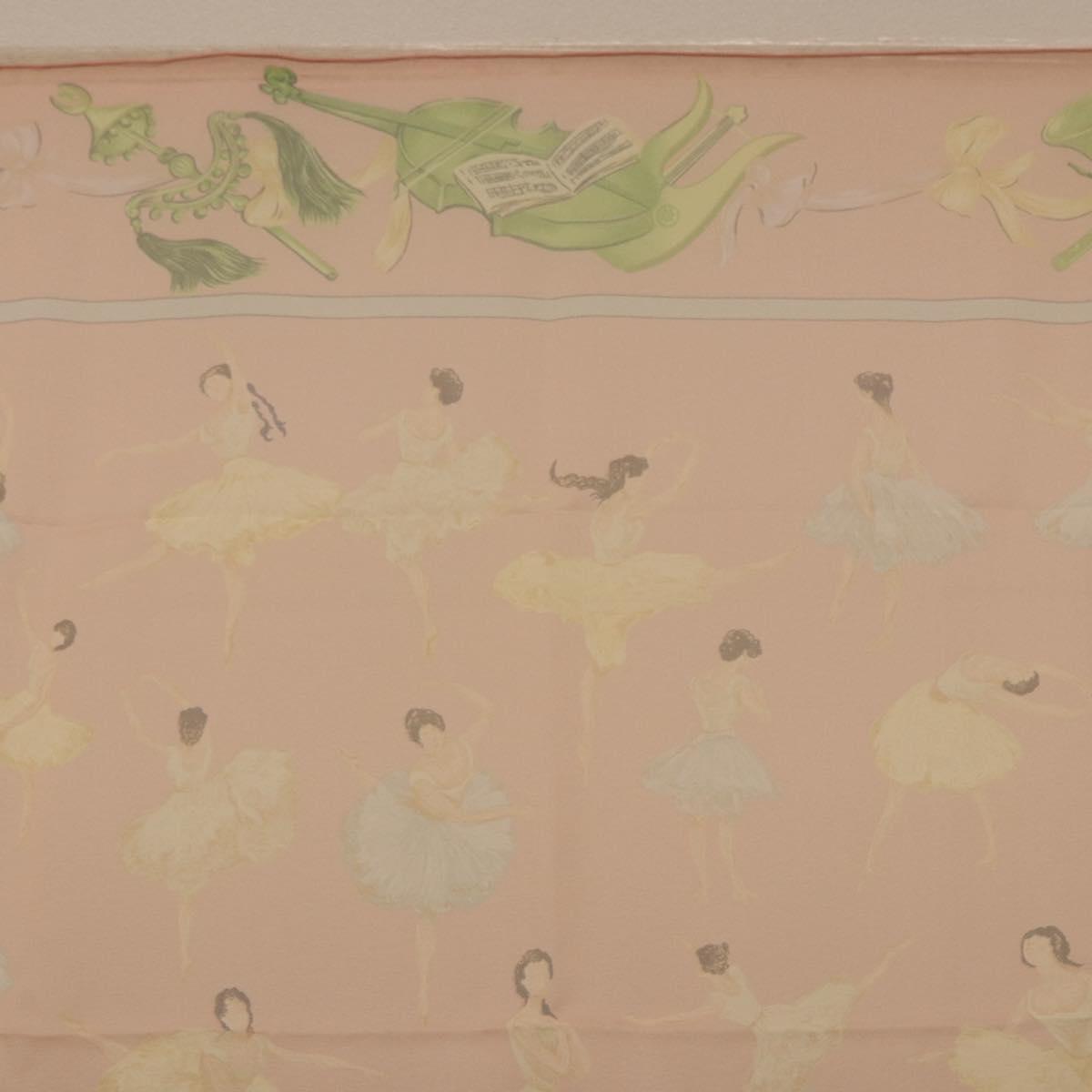 HERMES Carre 90 Scarf ”LES DANSEUSES” Silk Pink Auth 194306M