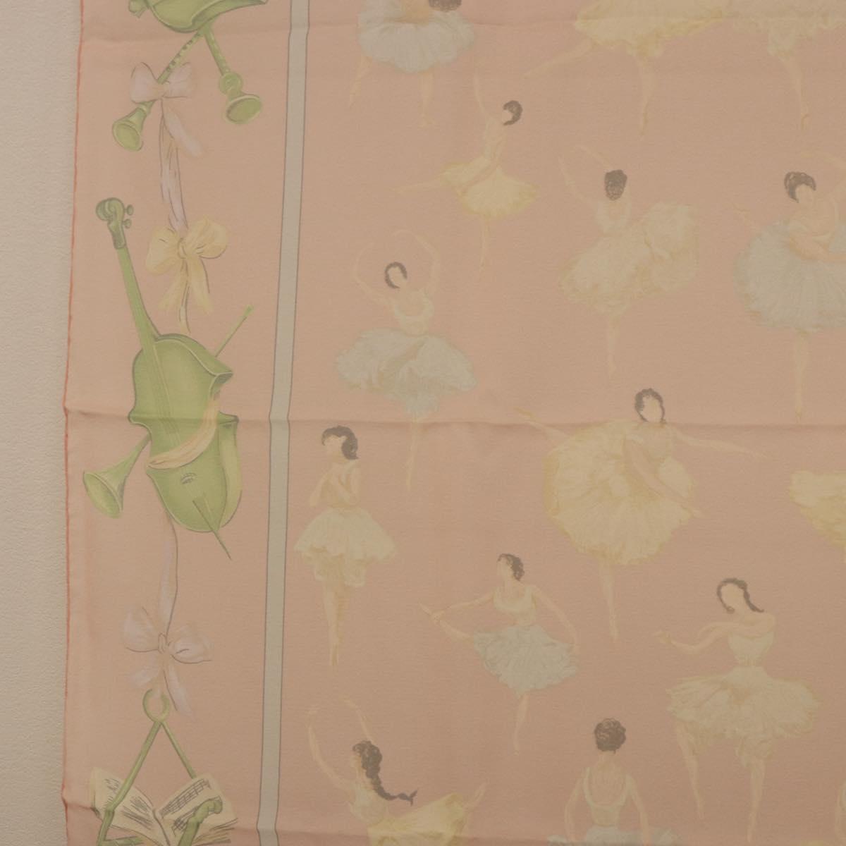 HERMES Carre 90 Scarf ”LES DANSEUSES” Silk Pink Auth 194306M