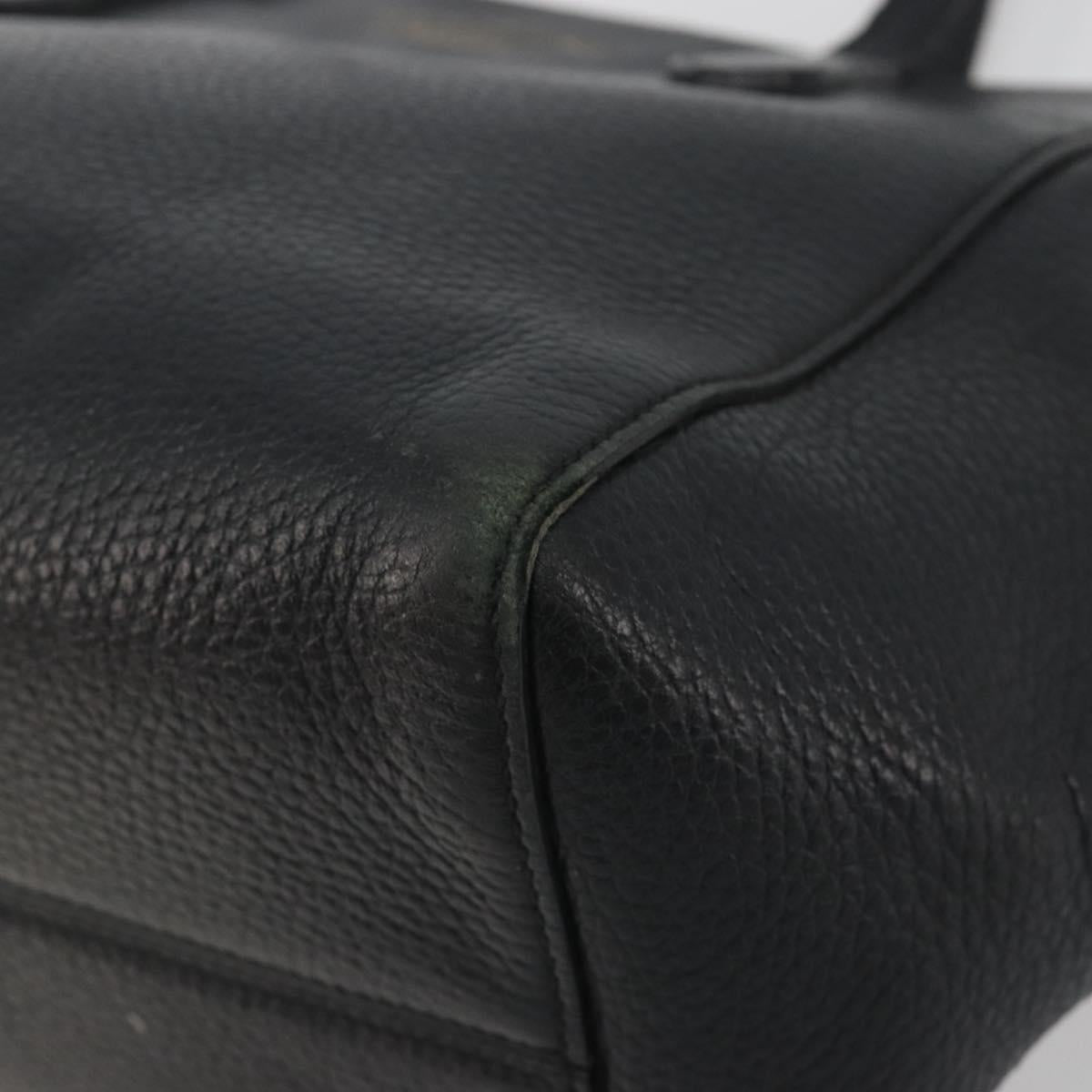 GUCCI Swing Tote Bag Leather Black Gold Tone 354408 Auth 194308