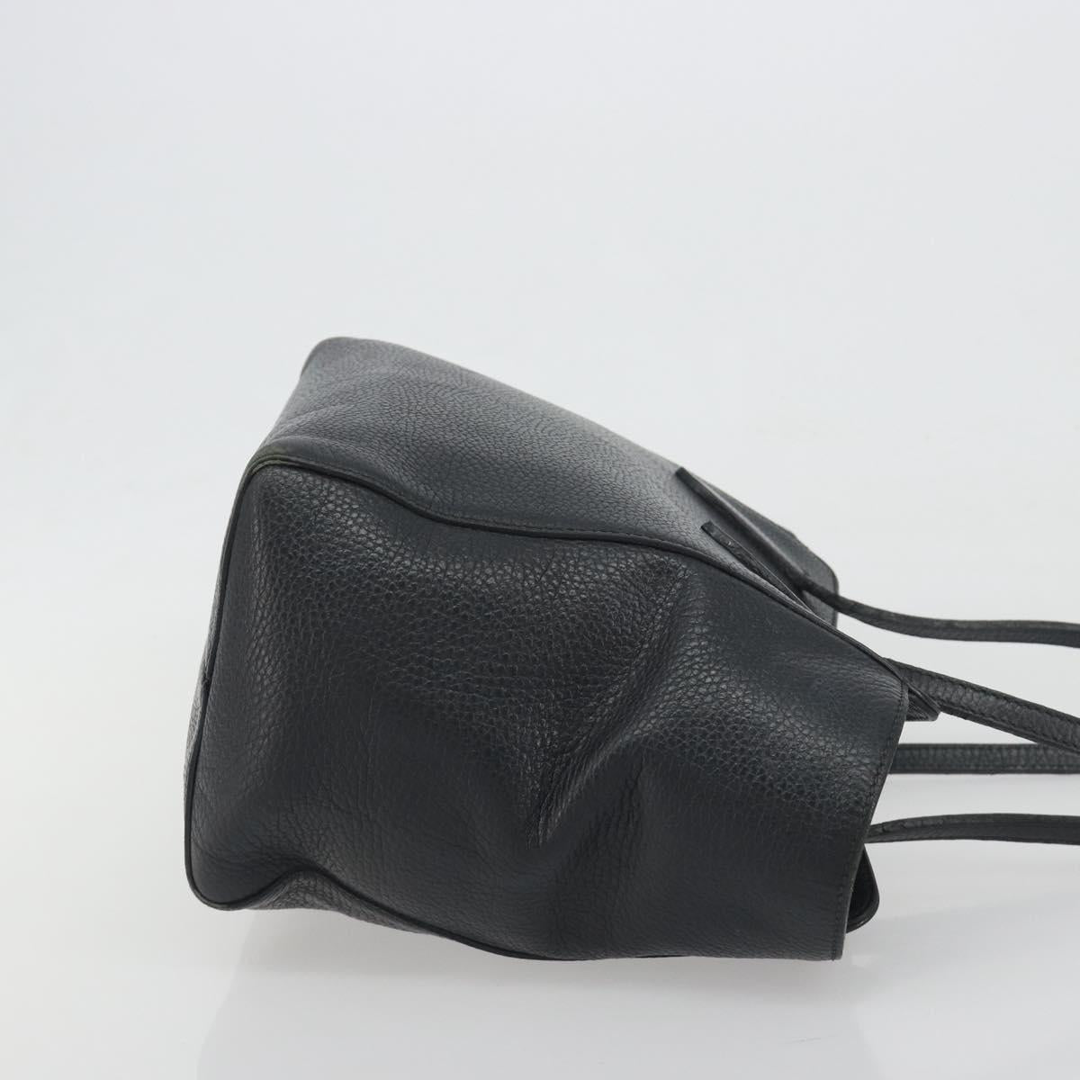 GUCCI Swing Tote Bag Leather Black Gold Tone 354408 Auth 194308