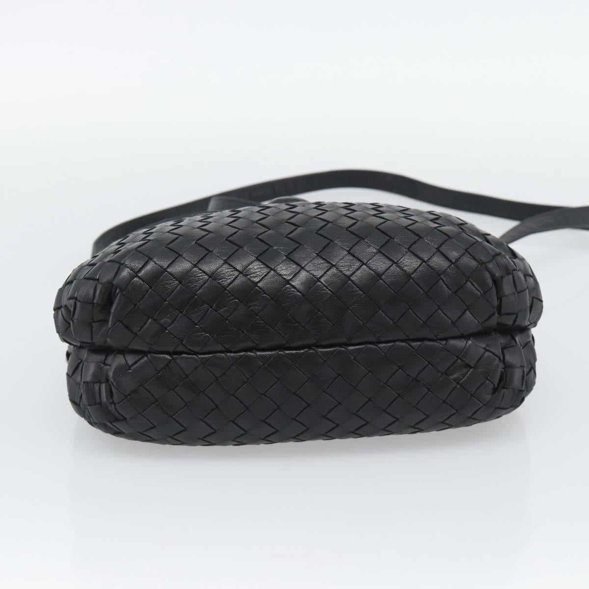 BOTTEGA VENETA INTRECCIATO Hand Bag Leather 2way Black Gold Auth 194310V