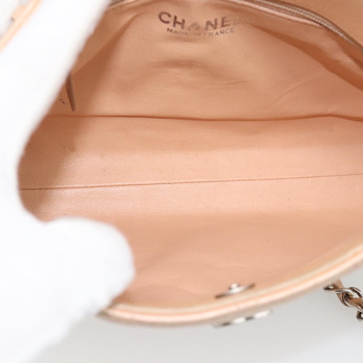 CHANEL Matelasse Chain Hand Bag Lamb Skin Pink Silver CC Auth 194311A
