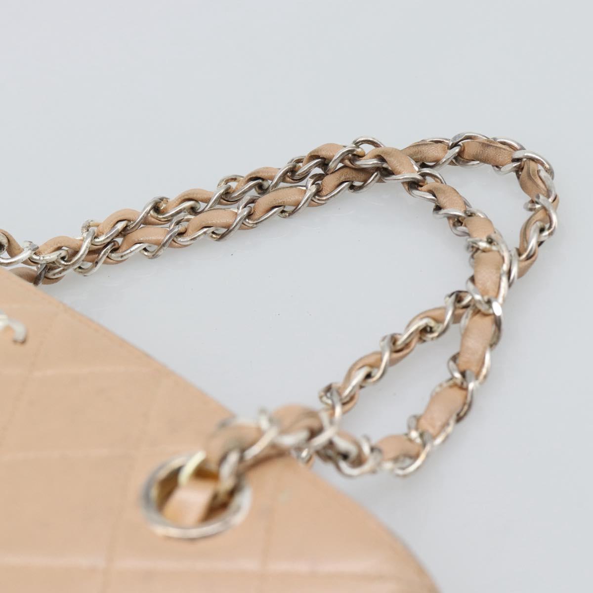 CHANEL Matelasse Chain Hand Bag Lamb Skin Pink Silver CC Auth 194311A