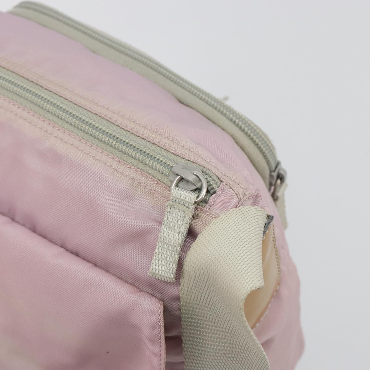 PRADA Shoulder Bag Nylon Pink Silver Auth 194319A