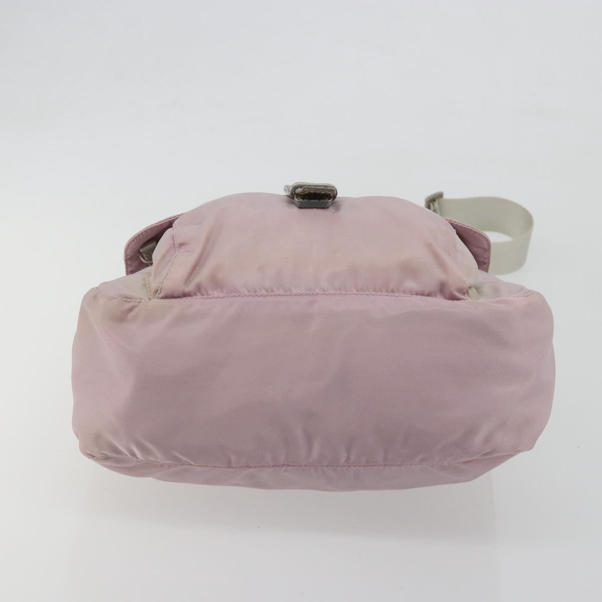 PRADA Shoulder Bag Nylon Pink Silver Auth 194319A