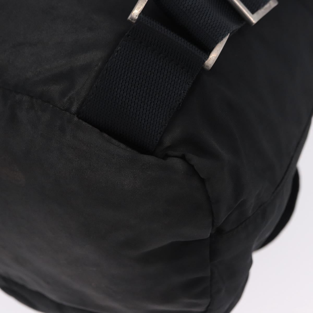 PRADA Backpack Nylon Black Silver Auth 194322