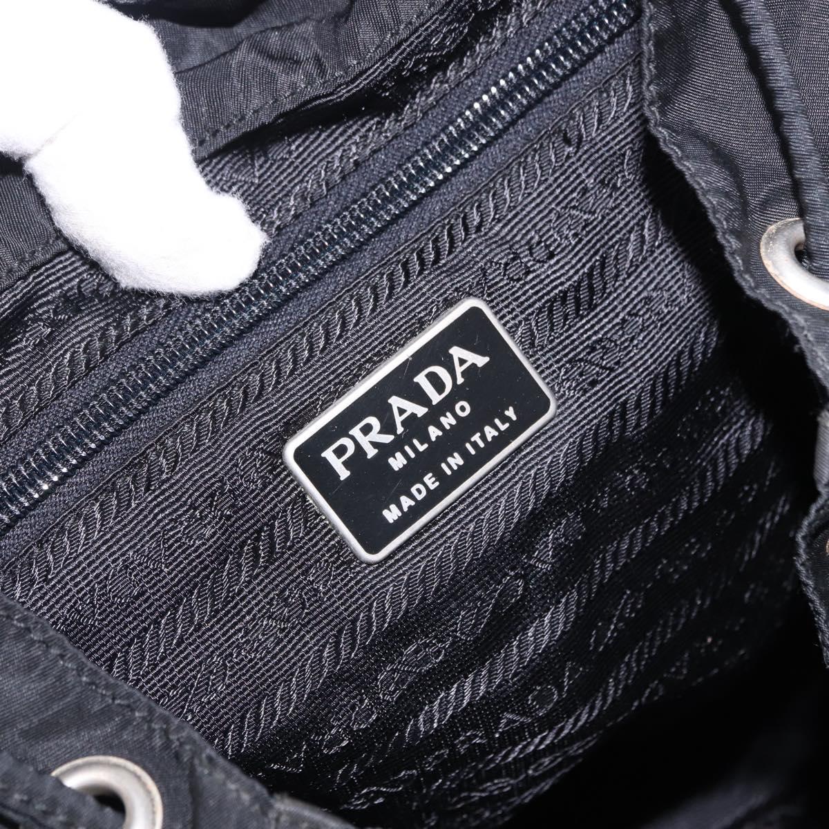 PRADA Backpack Nylon Black Silver Auth 194322
