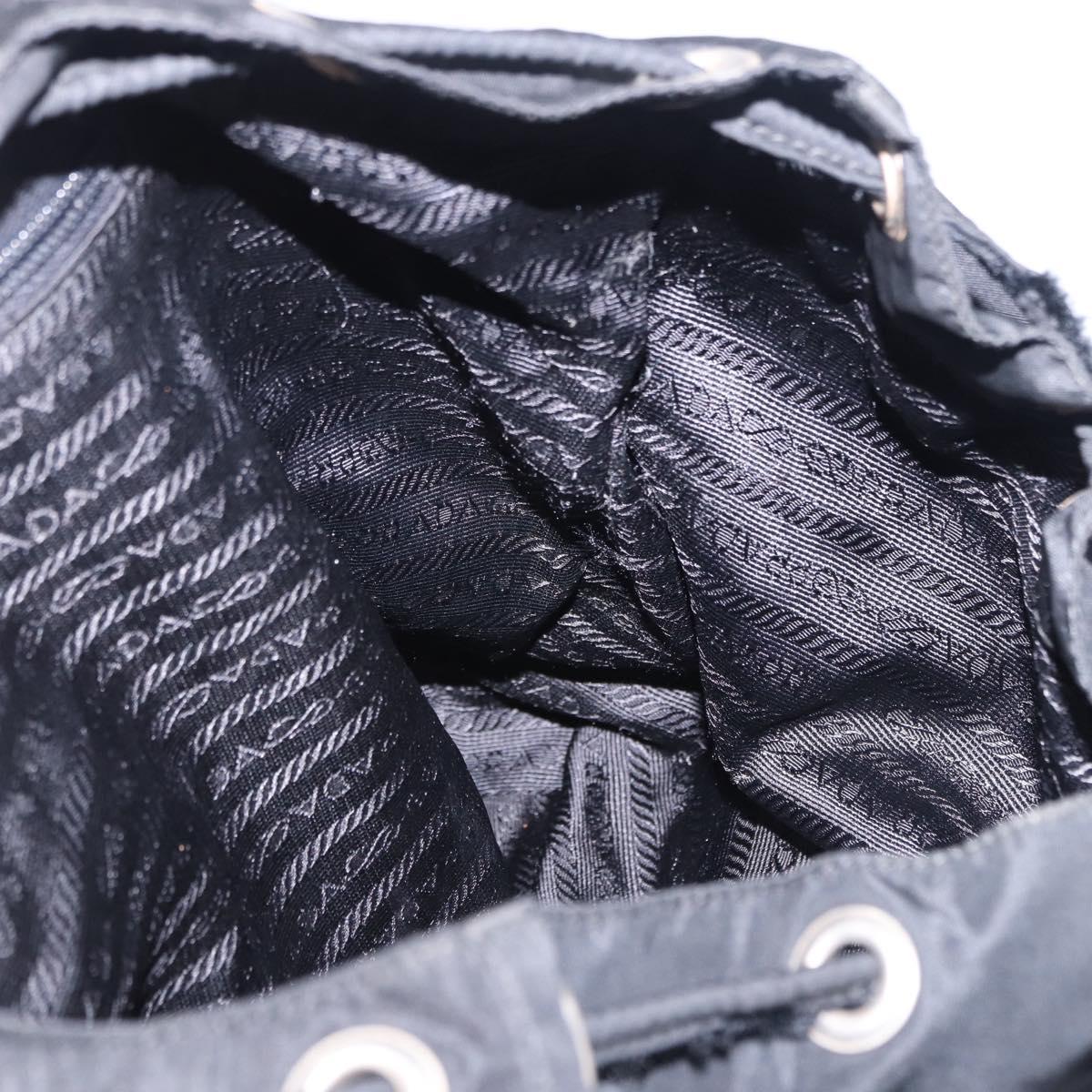 PRADA Backpack Nylon Black Silver Auth 194322