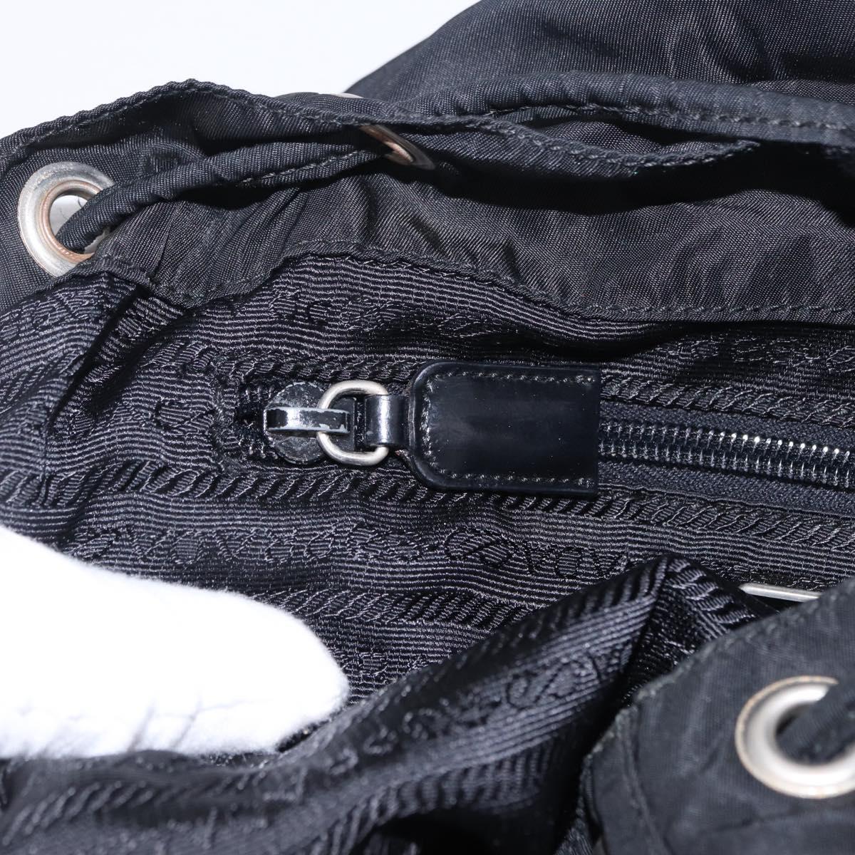 PRADA Backpack Nylon Black Silver Auth 194322