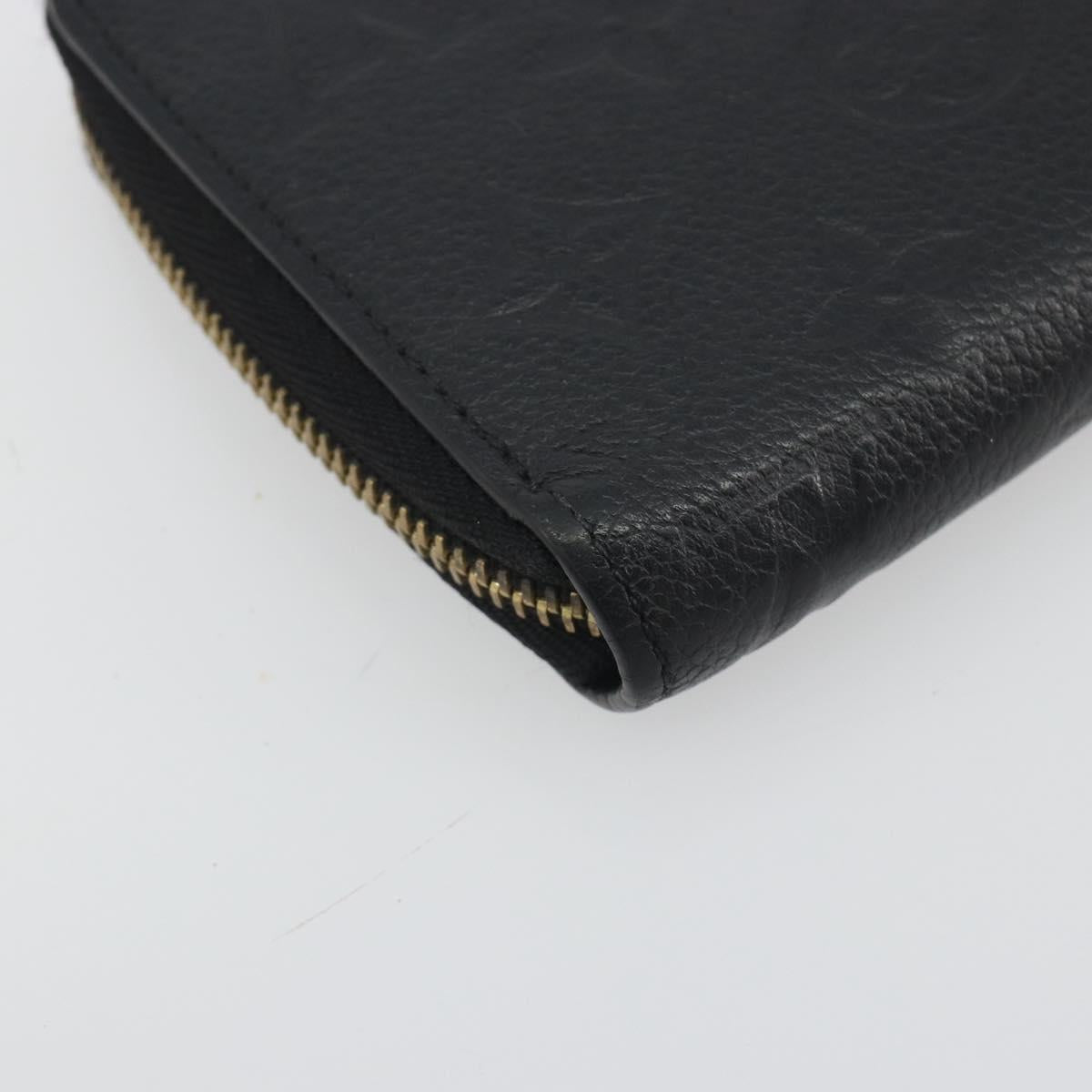 LOUIS VUITTON Monogram Empreinte Zippy Wallet Long Wallet Black M61864 LV Auth 194326A