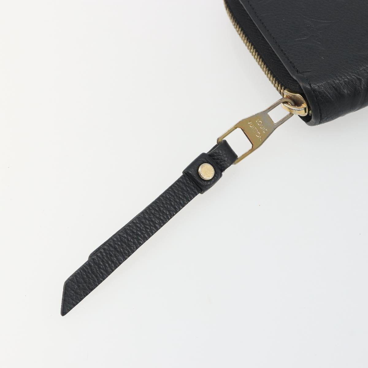 LOUIS VUITTON Monogram Empreinte Zippy Wallet Long Wallet Black M61864 LV Auth 194326A