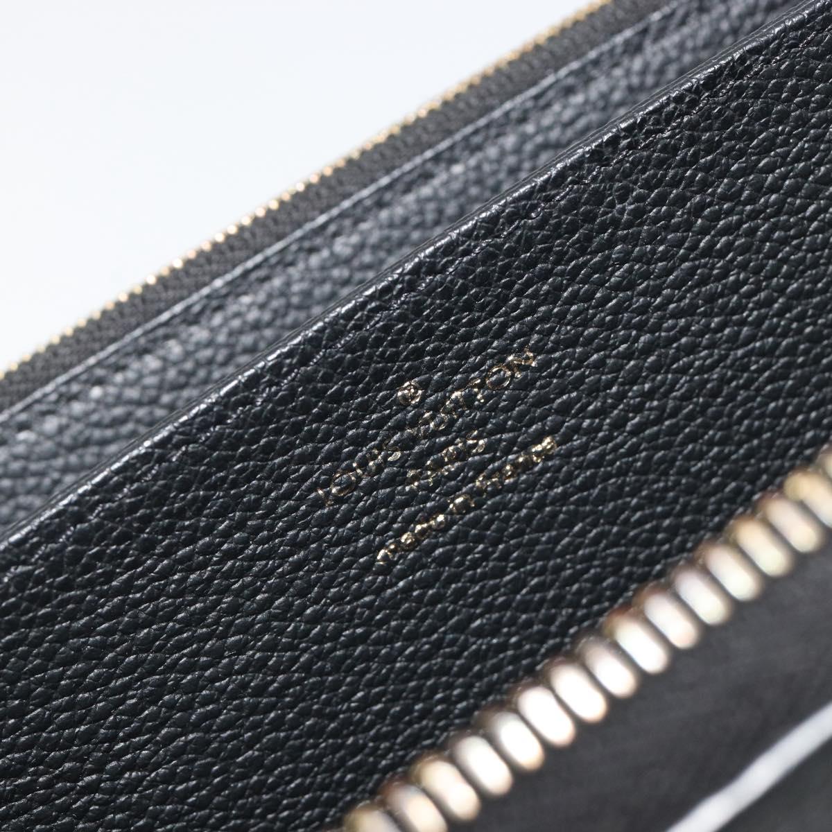 LOUIS VUITTON Monogram Empreinte Zippy Wallet Long Wallet Black M61864 LV Auth 194326A