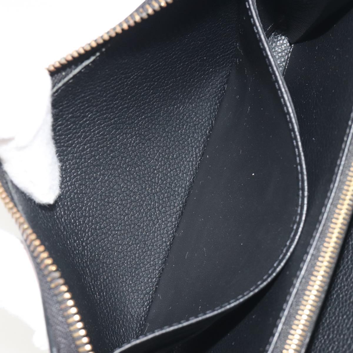LOUIS VUITTON Monogram Empreinte Zippy Wallet Long Wallet Black M61864 LV Auth 194326A