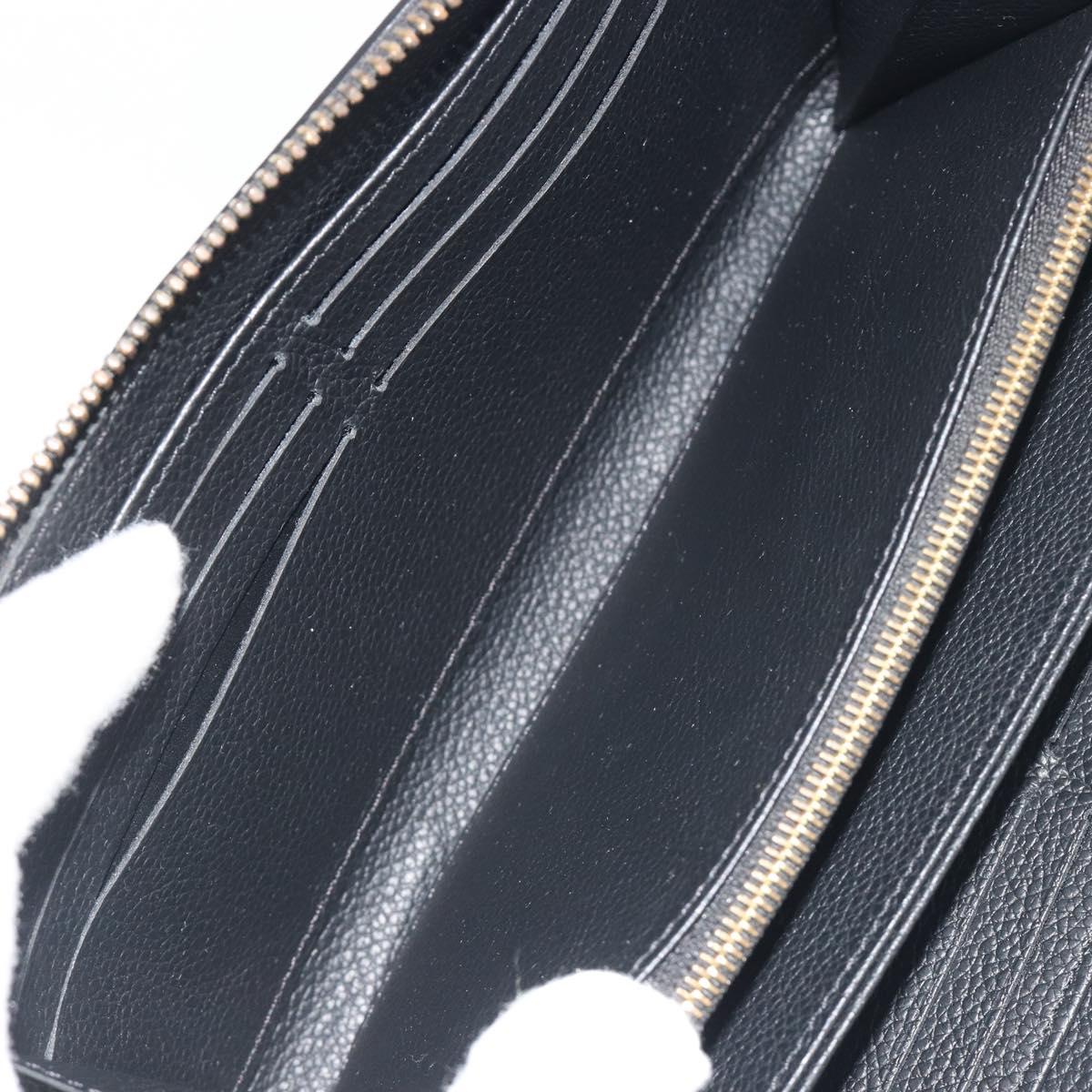 LOUIS VUITTON Monogram Empreinte Zippy Wallet Long Wallet Black M61864 LV Auth 194326A