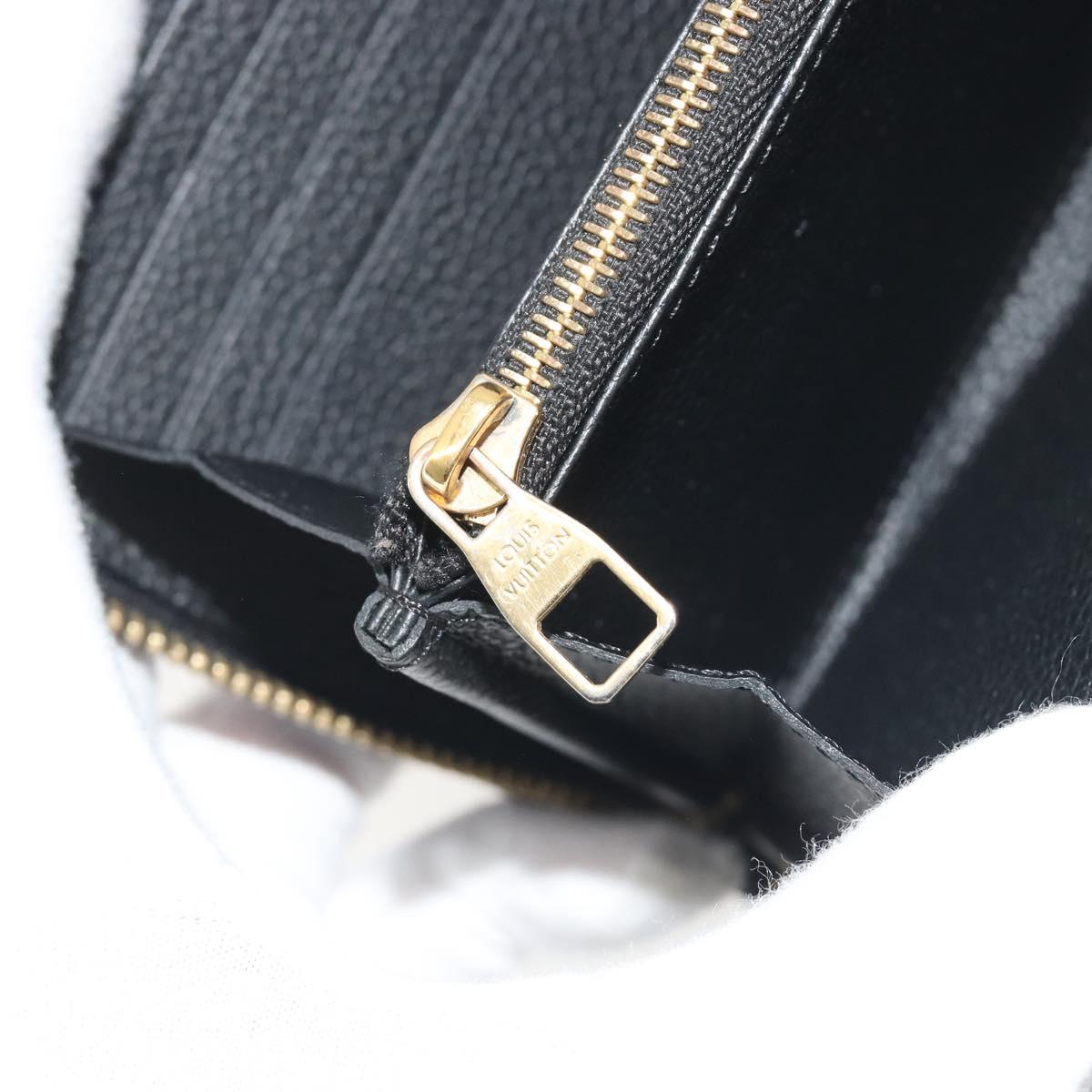 LOUIS VUITTON Monogram Empreinte Zippy Wallet Long Wallet Black M61864 LV Auth 194326A