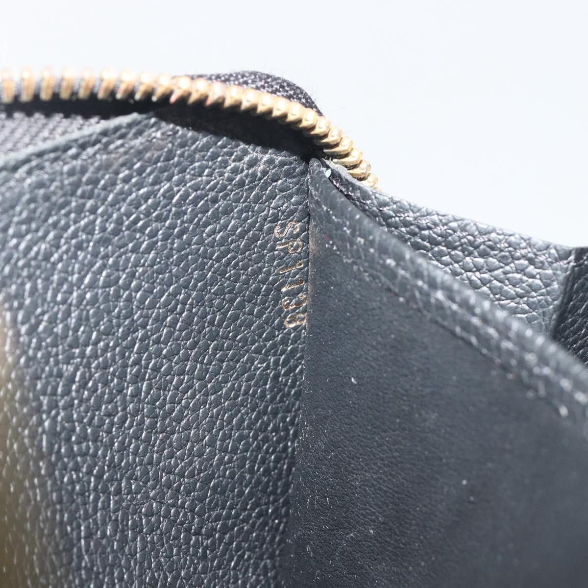 LOUIS VUITTON Monogram Empreinte Zippy Wallet Long Wallet Black M61864 LV Auth 194326A