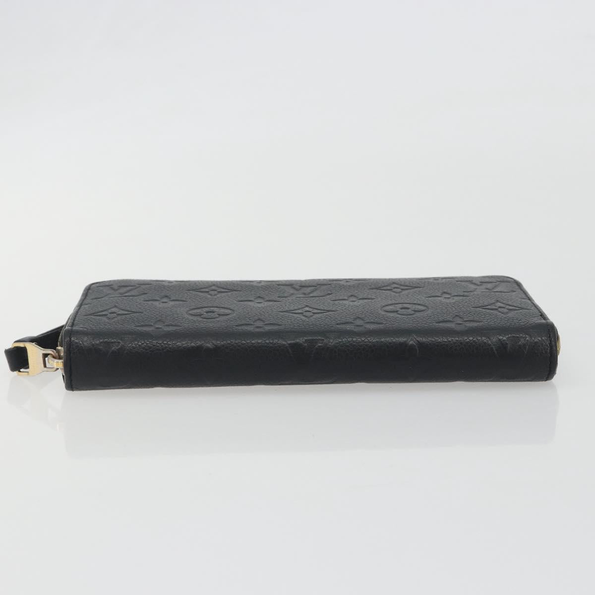 LOUIS VUITTON Monogram Empreinte Zippy Wallet Long Wallet Black M61864 LV Auth 194326A