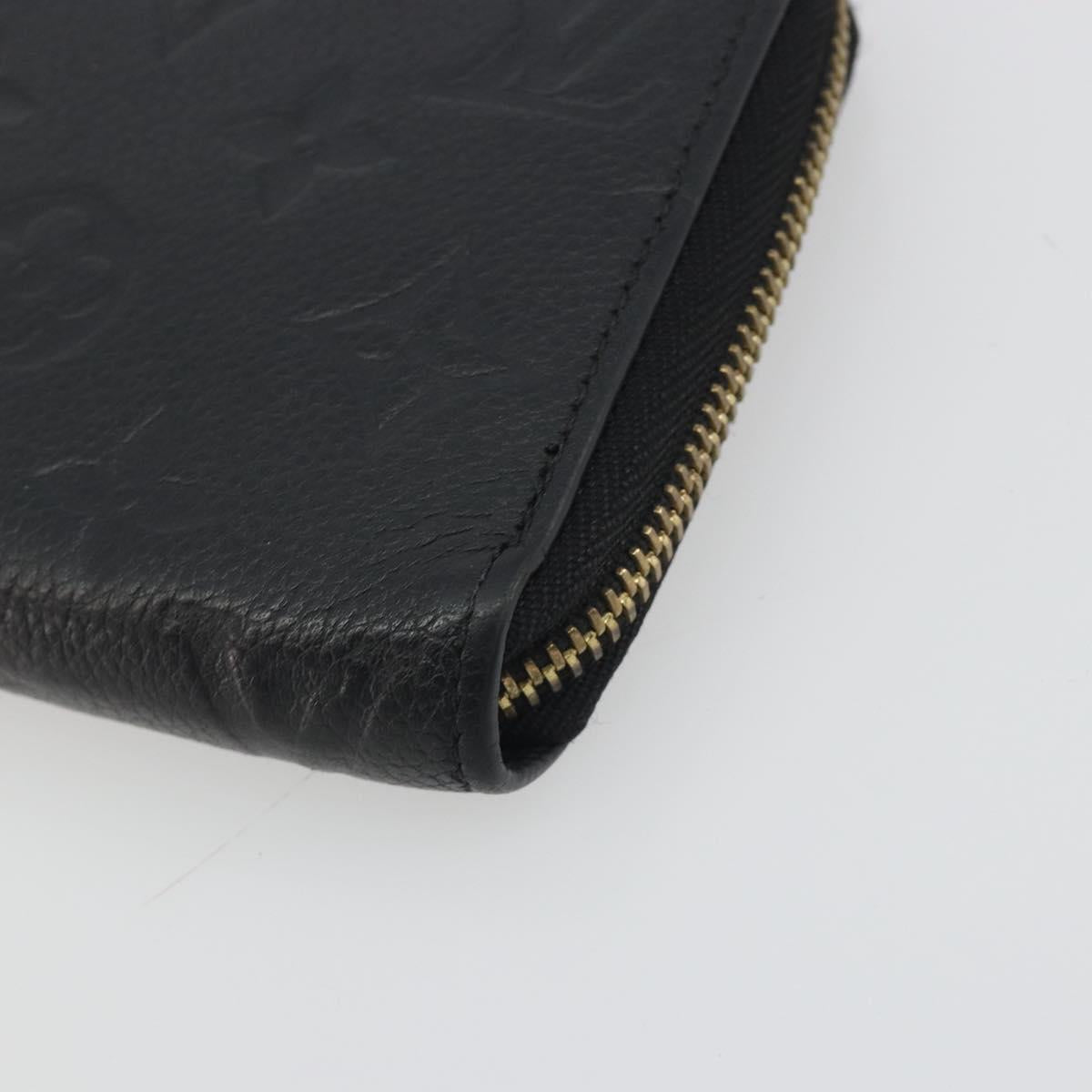 LOUIS VUITTON Monogram Empreinte Zippy Wallet Long Wallet Black M61864 LV Auth 194326A