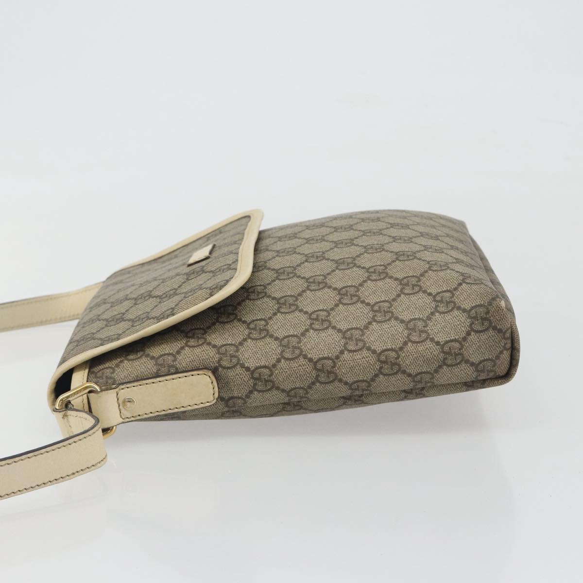 GUCCI GG Supreme Shoulder Bag PVC Beige Gold 223666 Auth 194327