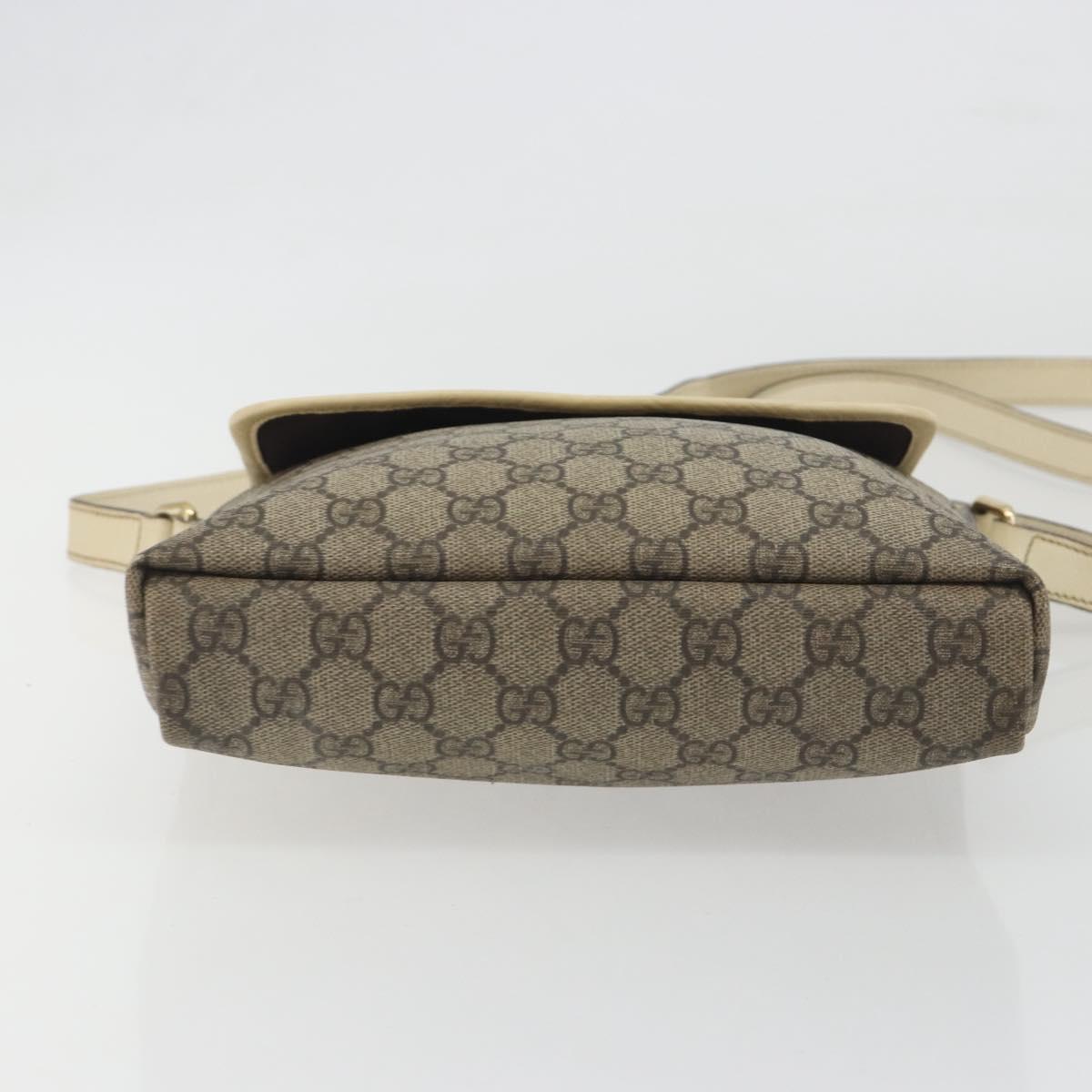 GUCCI GG Supreme Shoulder Bag PVC Beige Gold 223666 Auth 194327