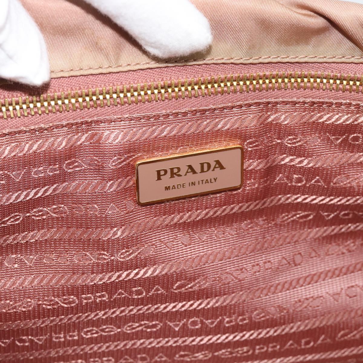 PRADA Hand Bag Nylon 2way Pink Gold Auth 194330